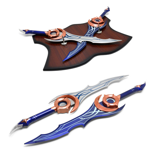 Solo Leveling – Moonshadow 2-Piece Dagger Set Replica | Collectible Display Steel Daggers