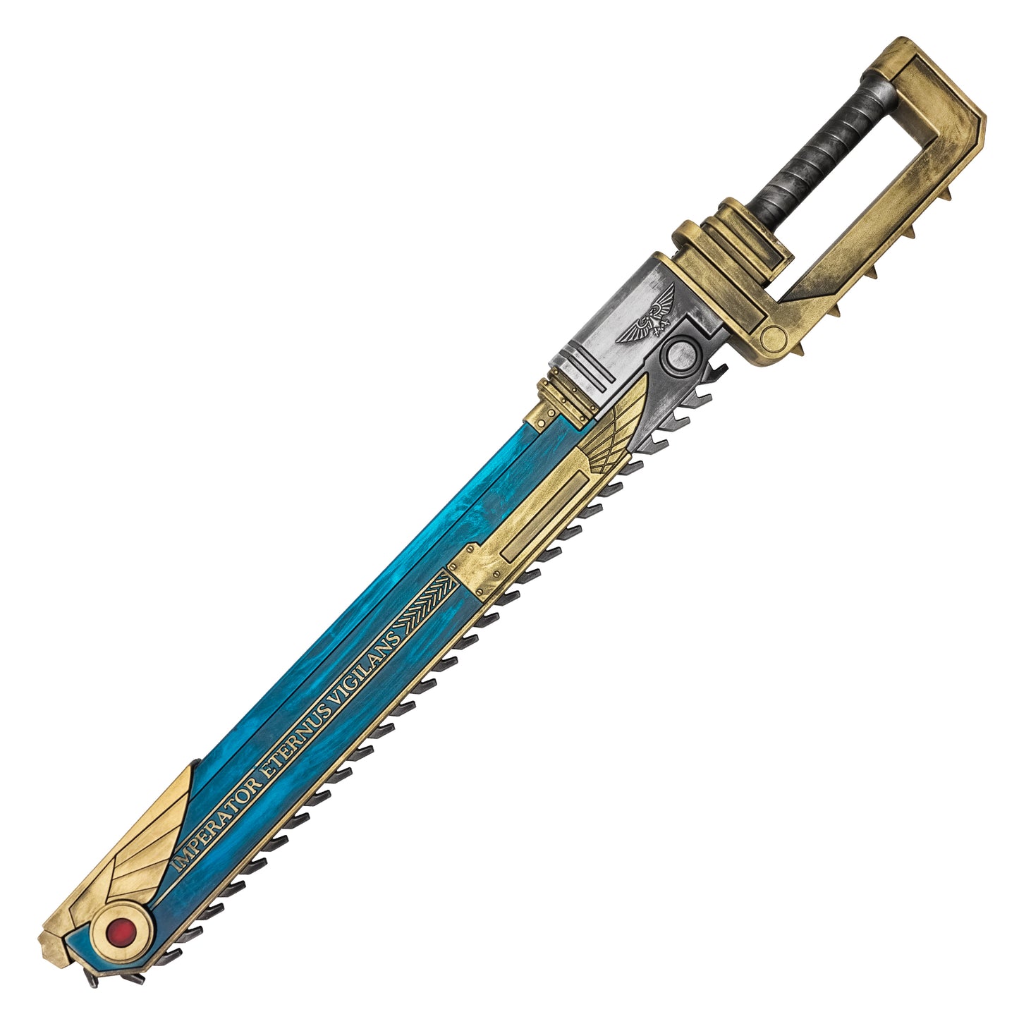 Warhammer 40K: Space Marine 2 – Mark XI Hell’s Teeth Chainsword Replica | Collectible Foam Chainsword