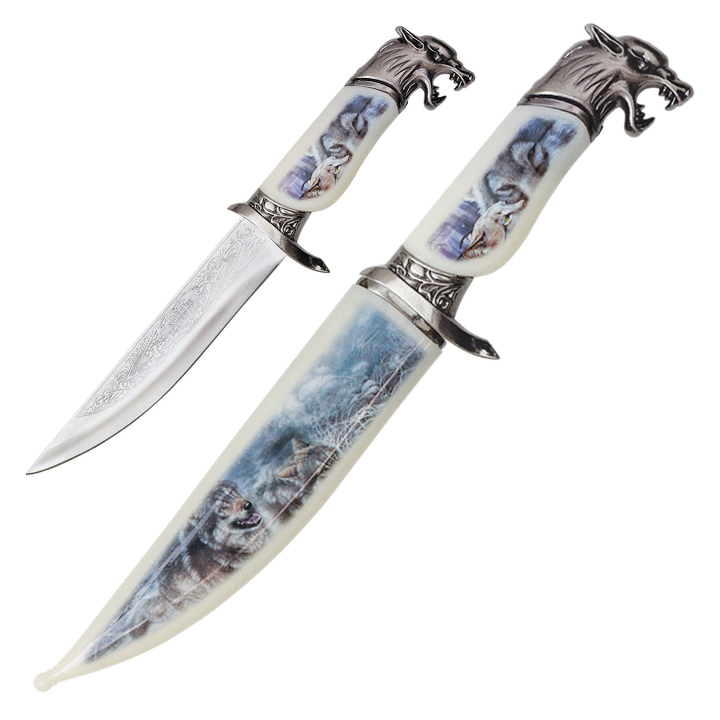 13" Mountain Wolf Hunting Knife | Fixed Blade Collectible Knife