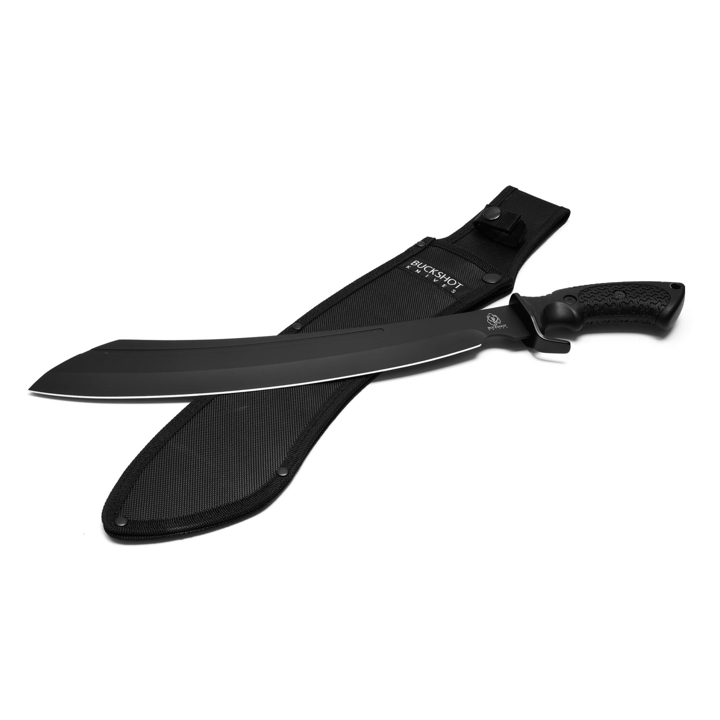 Buckshot Knives - 19.5" Tactical Black Machete | Fixed Blade Hunting Machete