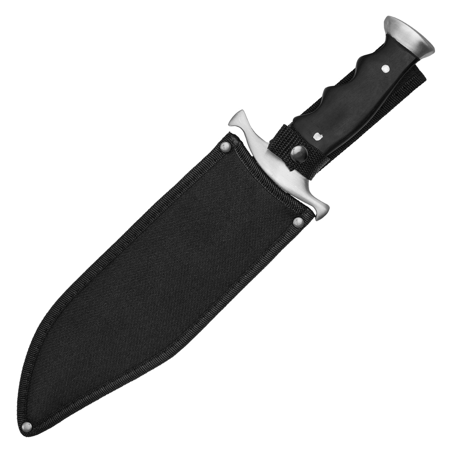 Buckshot Knives - 15” Black Wood Bowie | Fixed Blade Hunting Knife