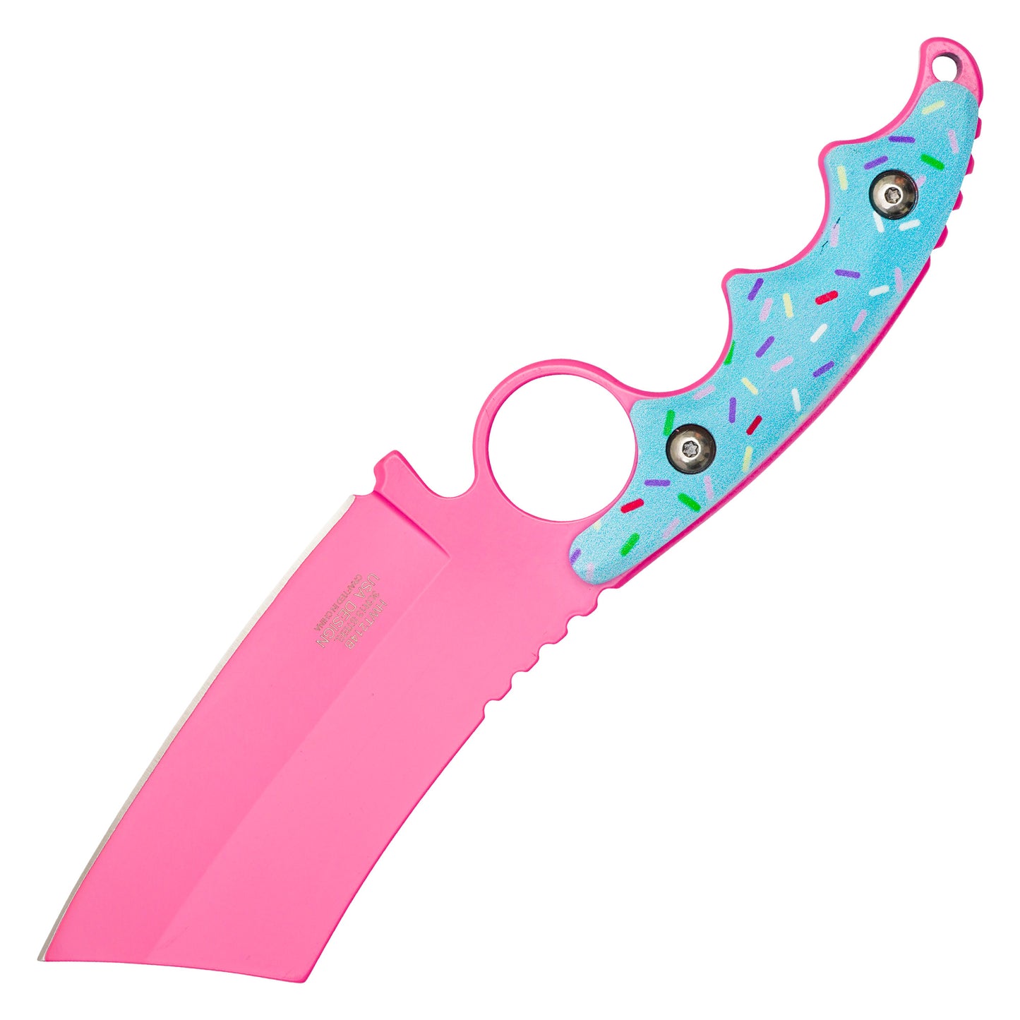 Wartech / Sweet Treats - 8.25" Frosted Pink Cleaver | Fixed Blade Knife
