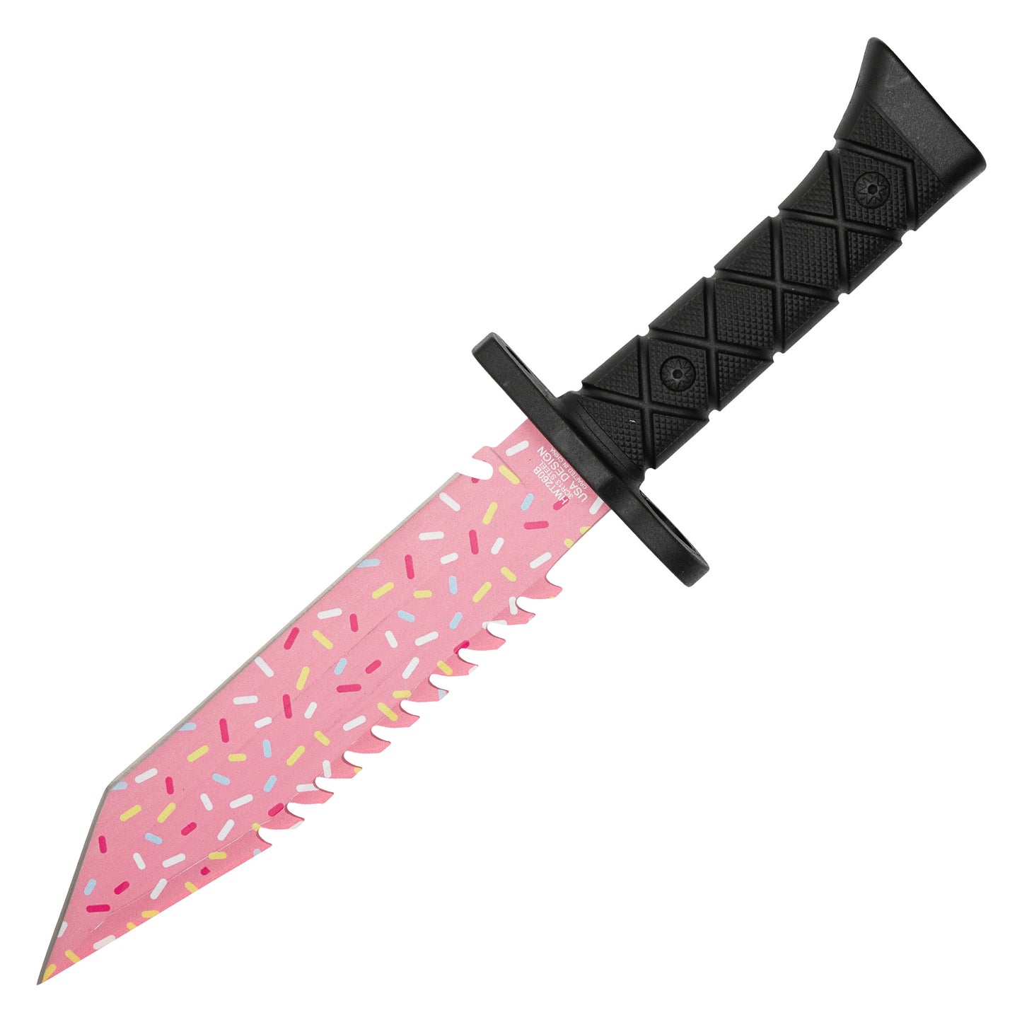 Wartech / Sweet Treats - 13.25" Serrated Pink Sprinkles | Fixed Blade Hunting Knife