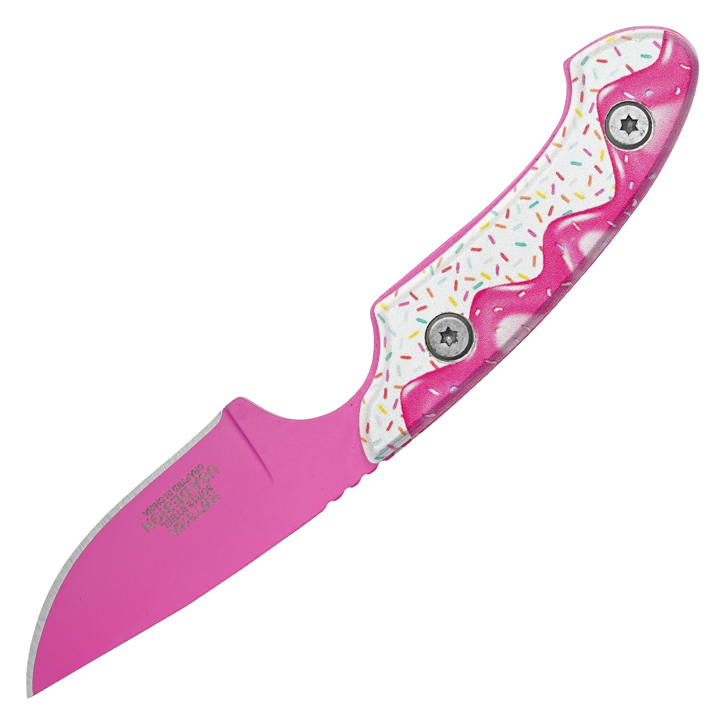 Wartech / Sweet Treats - 5.5" Pink Frosted Sprinkles | Fixed Blade Knife