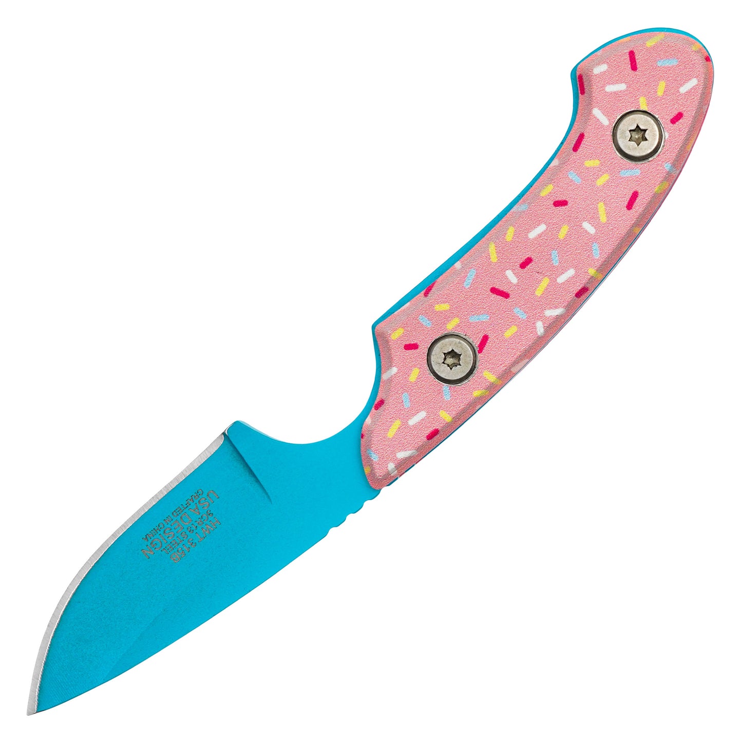 Wartech / Sweet Treats - 5.5" Blue & Pink Sprinkles | Fixed Blade Knife