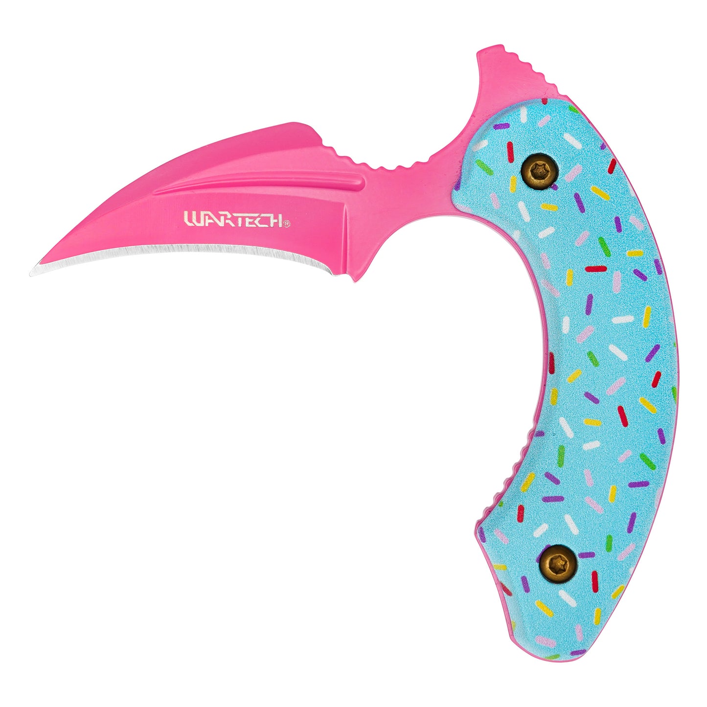 Wartech / Sweet Treats - 4" Pink Sprinkles Push Dagger | Fixed Blade Knife