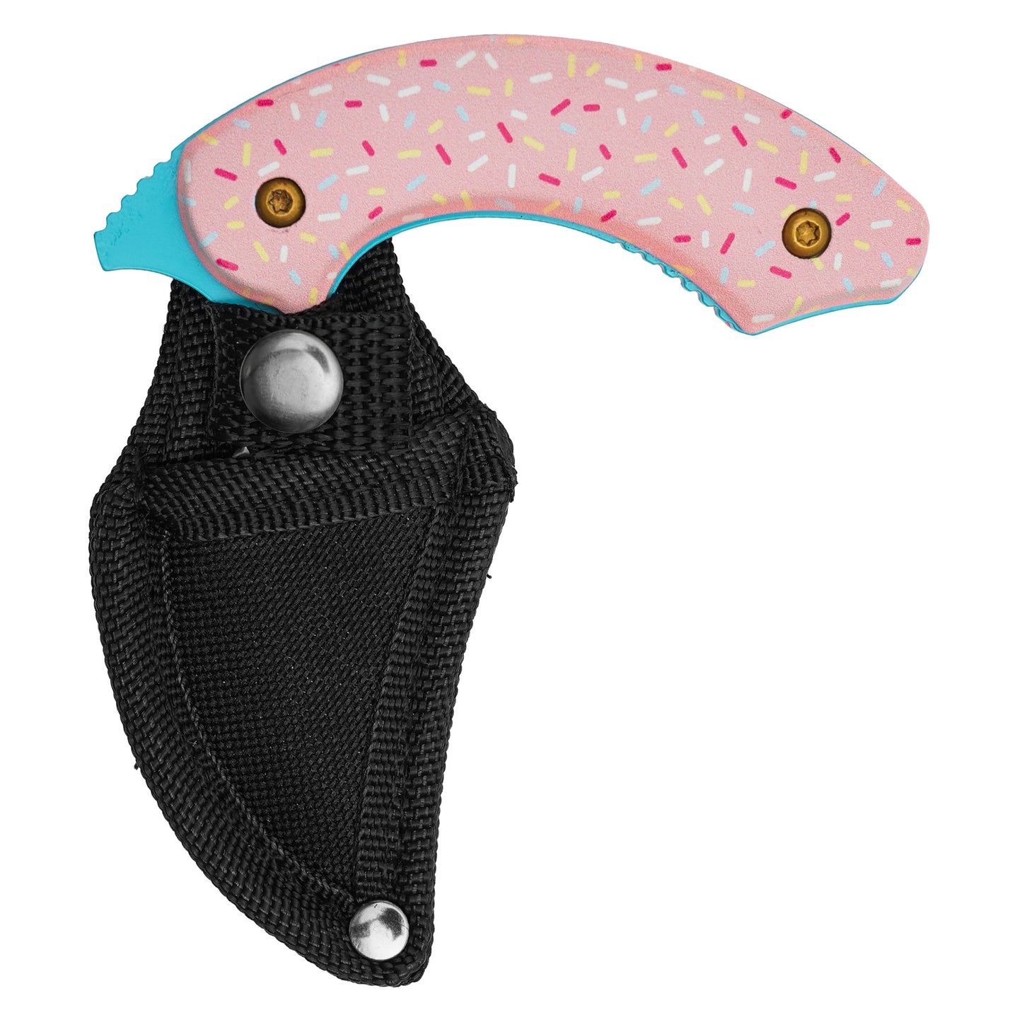 Wartech / Sweet Treats - 4" Blue Sprinkles Push Dagger | Fixed Blade Knife