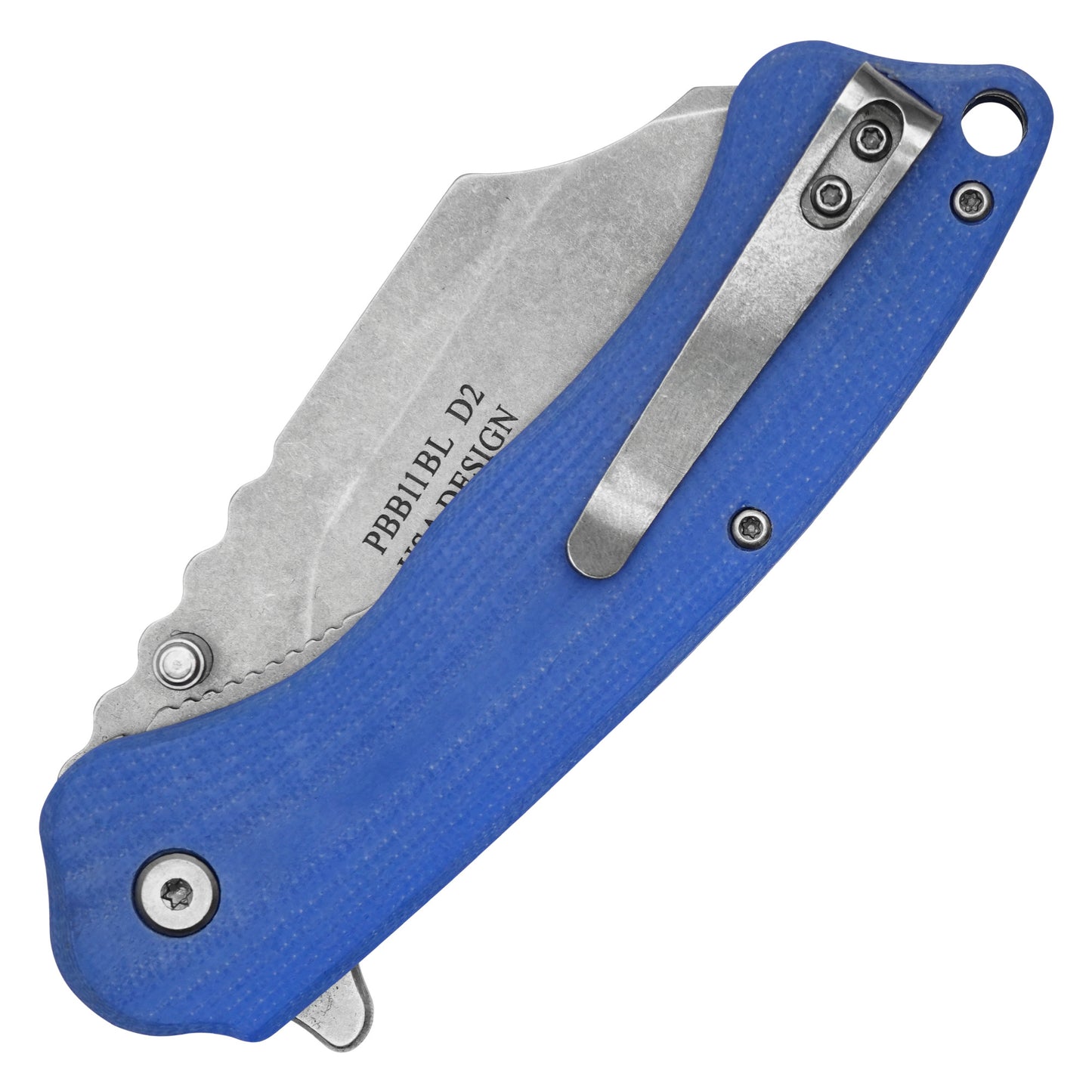 Buckshot Knives - 8” Blue D2 Cleaver | Ball Bearing Pocket Knife