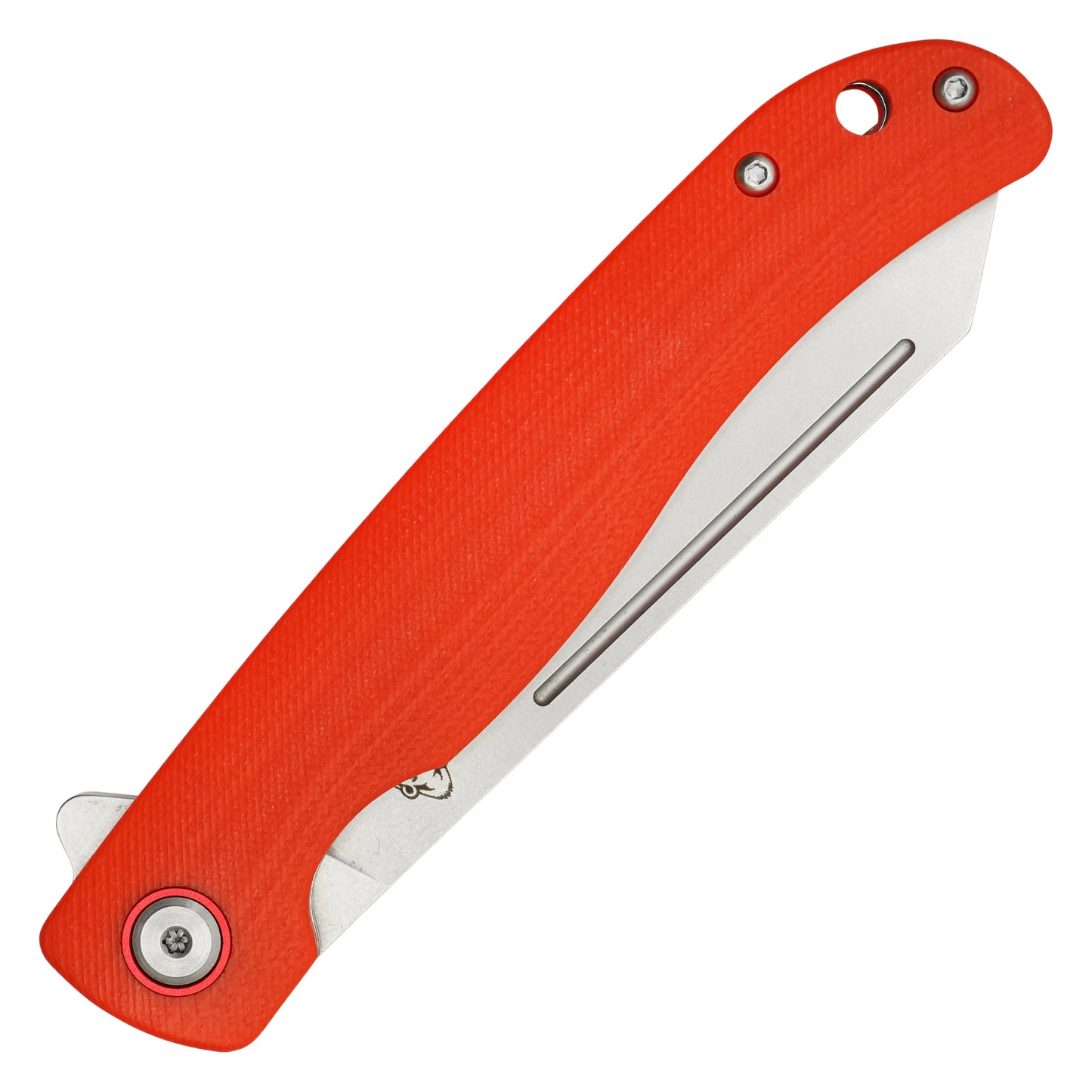Buckshot Knives - 8.25" Orange Textured D2 Steel | Ball Bearing Pocket Knife