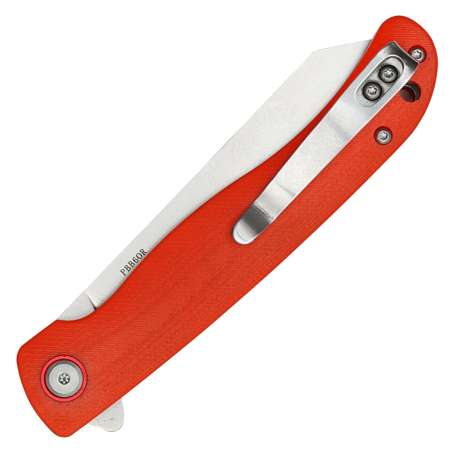 Buckshot Knives - 8.25" Orange Textured D2 Steel | Ball Bearing Pocket Knife