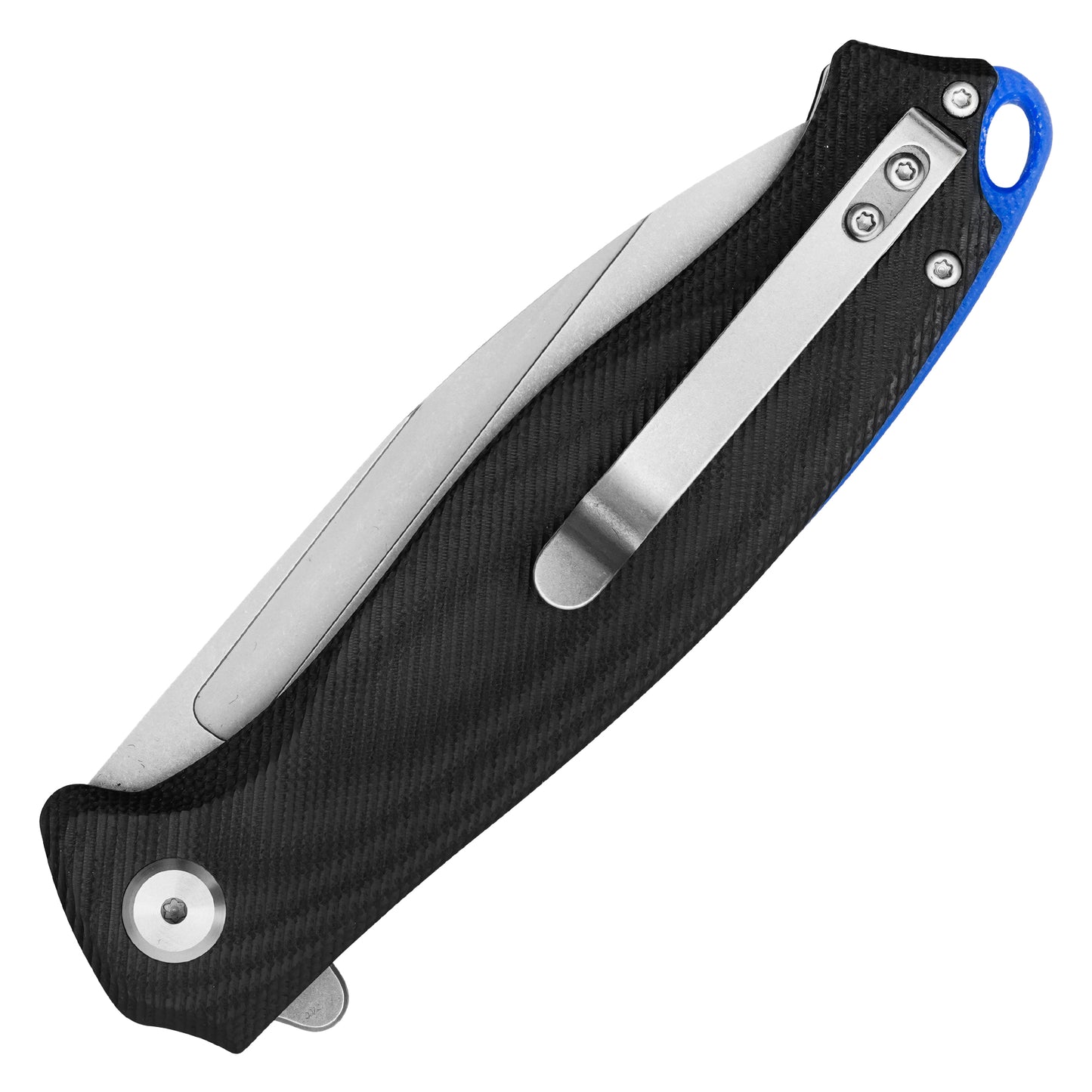 Buckshot Knives - 9" Black Textured D2 Wharncliffe | Ball Bearing Pocket Knife