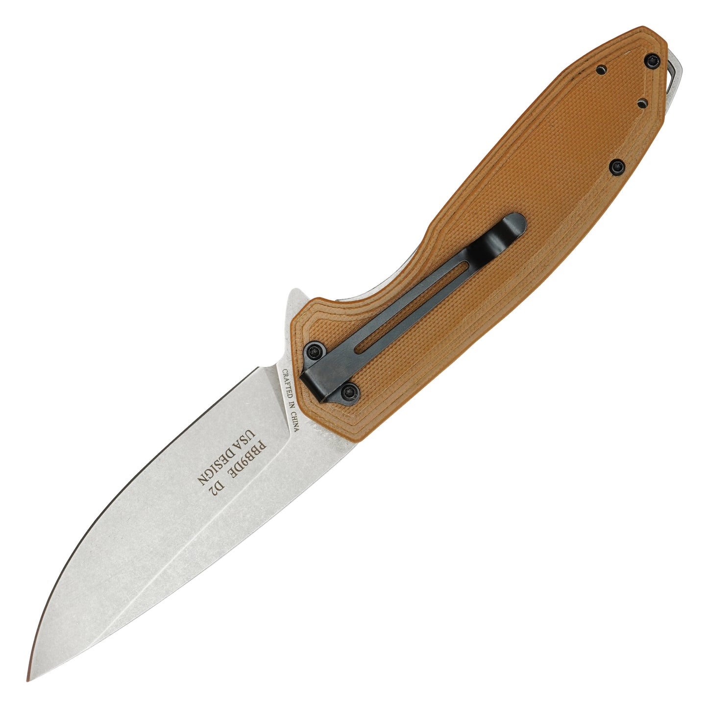 Buckshot Knives - 8.5" Desert Stonewashed D2 Steel | Ball Bearing Pocket Knife