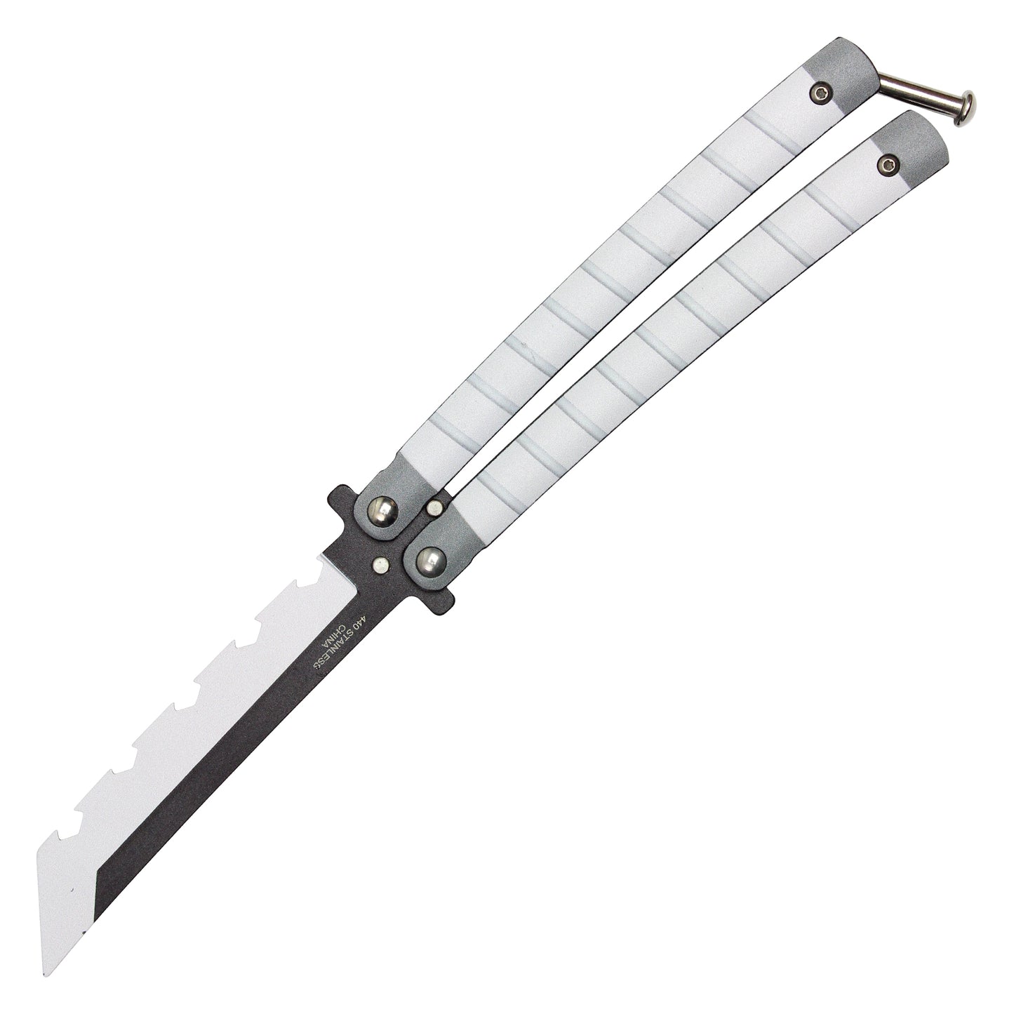 Demon Slayer - 8.75" Inosuke Hashibira's Nichirin Katana | Balisong Butterfly Trainer Knife