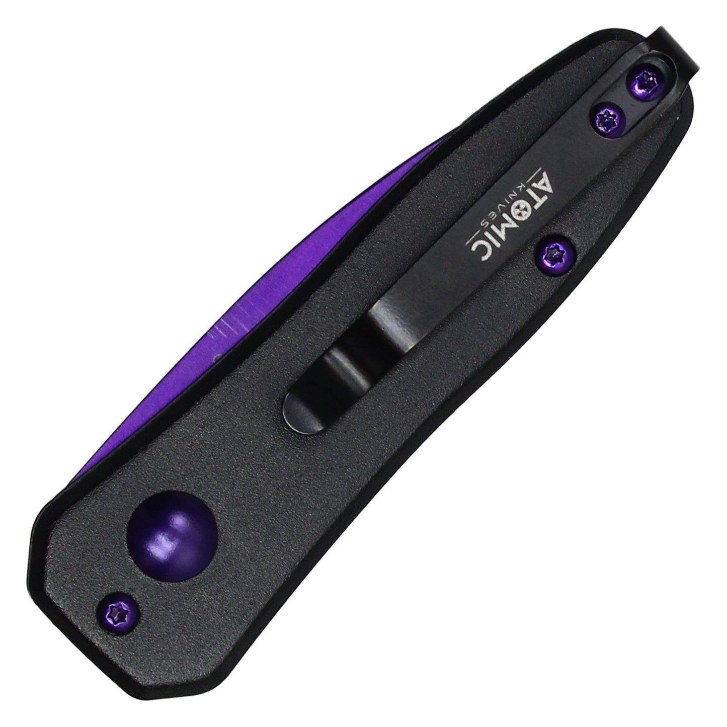 Atomic Knives - 5.25" Micro Purple | Push Button Pocket Knife