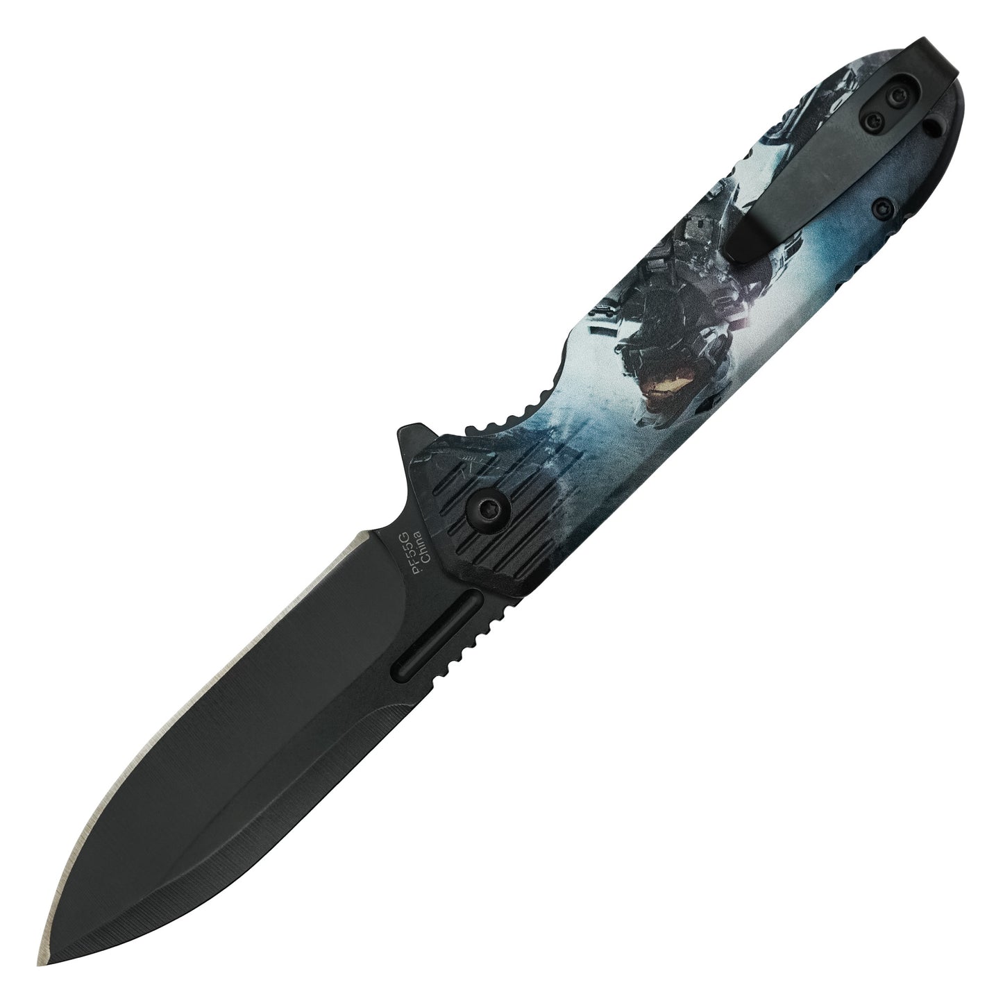 Halo - 8" Black Master Chief | Spring Assisted Pocket Knife