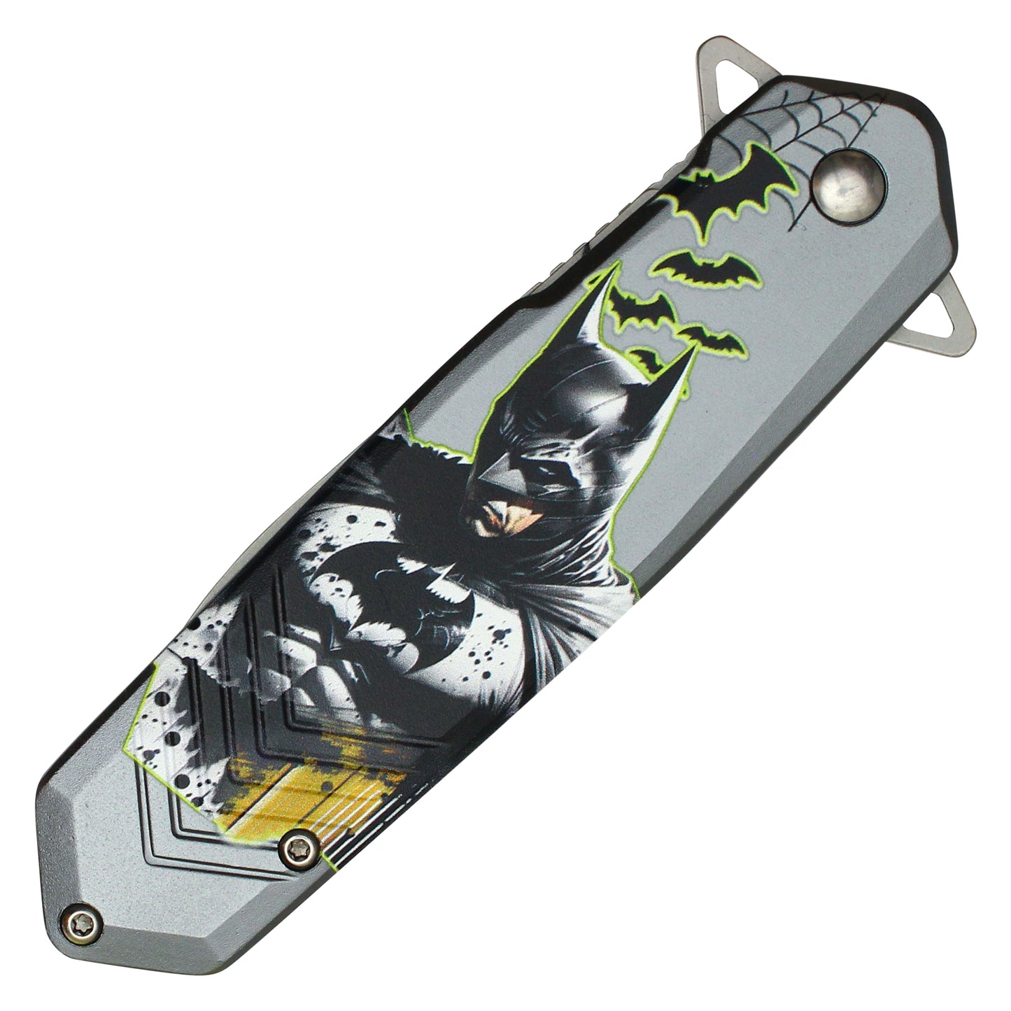 The Dark Knight - 8" Silver Batman | Spring Assisted Pocket Knife