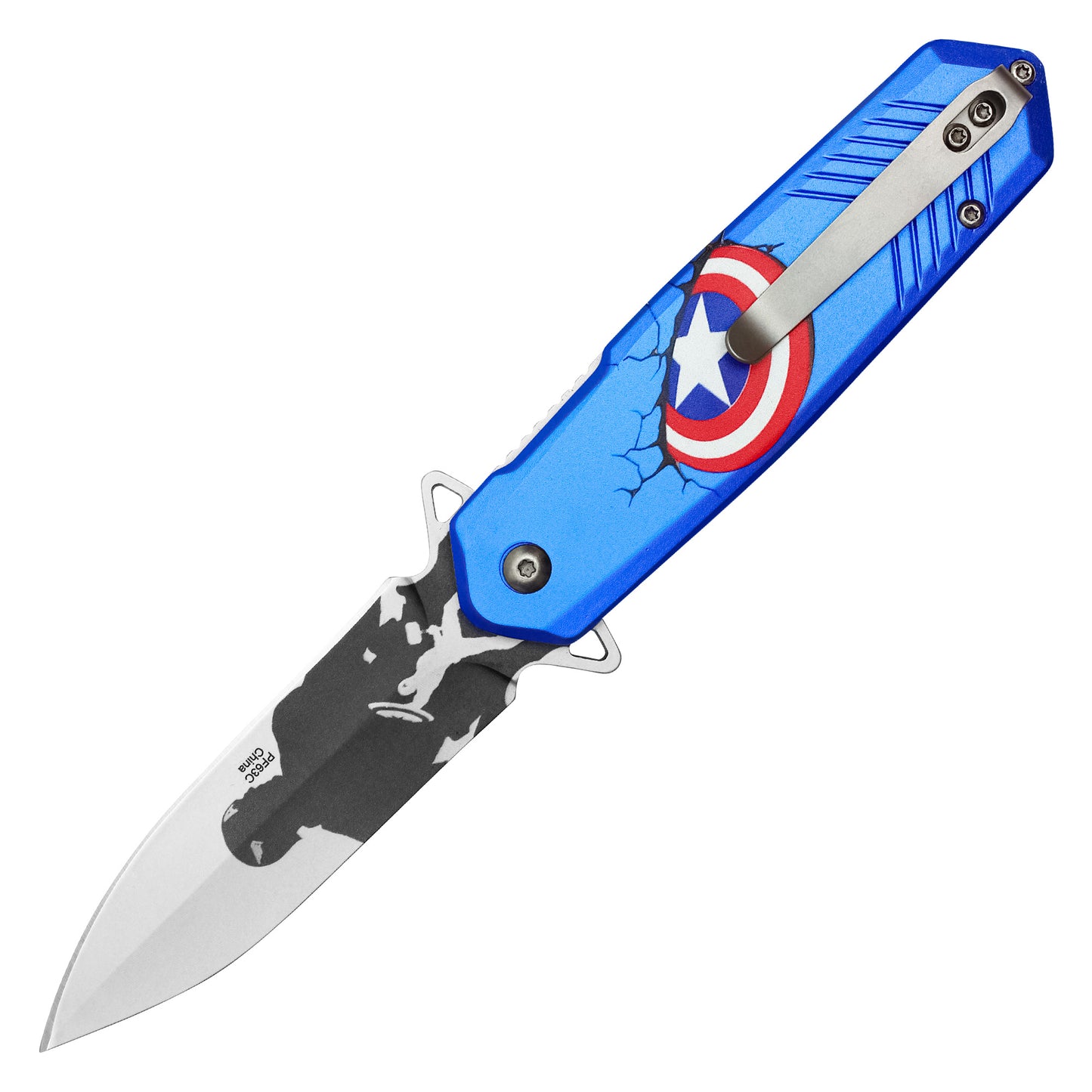 MCU - 8" Captain America's Shield | Spring Assisted Pocket Knife