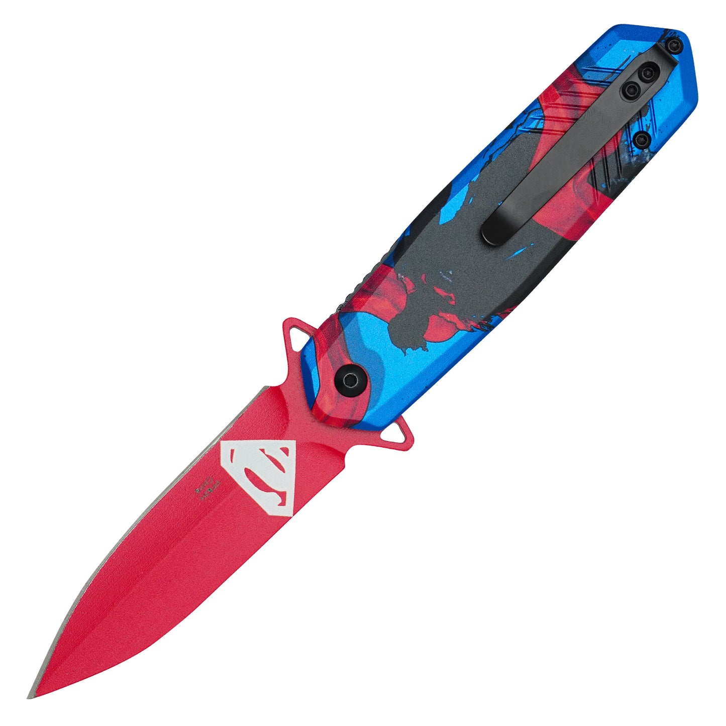 Superman - 8" Red & Blue Man of Steel | Spring Assisted Pocket Knife
