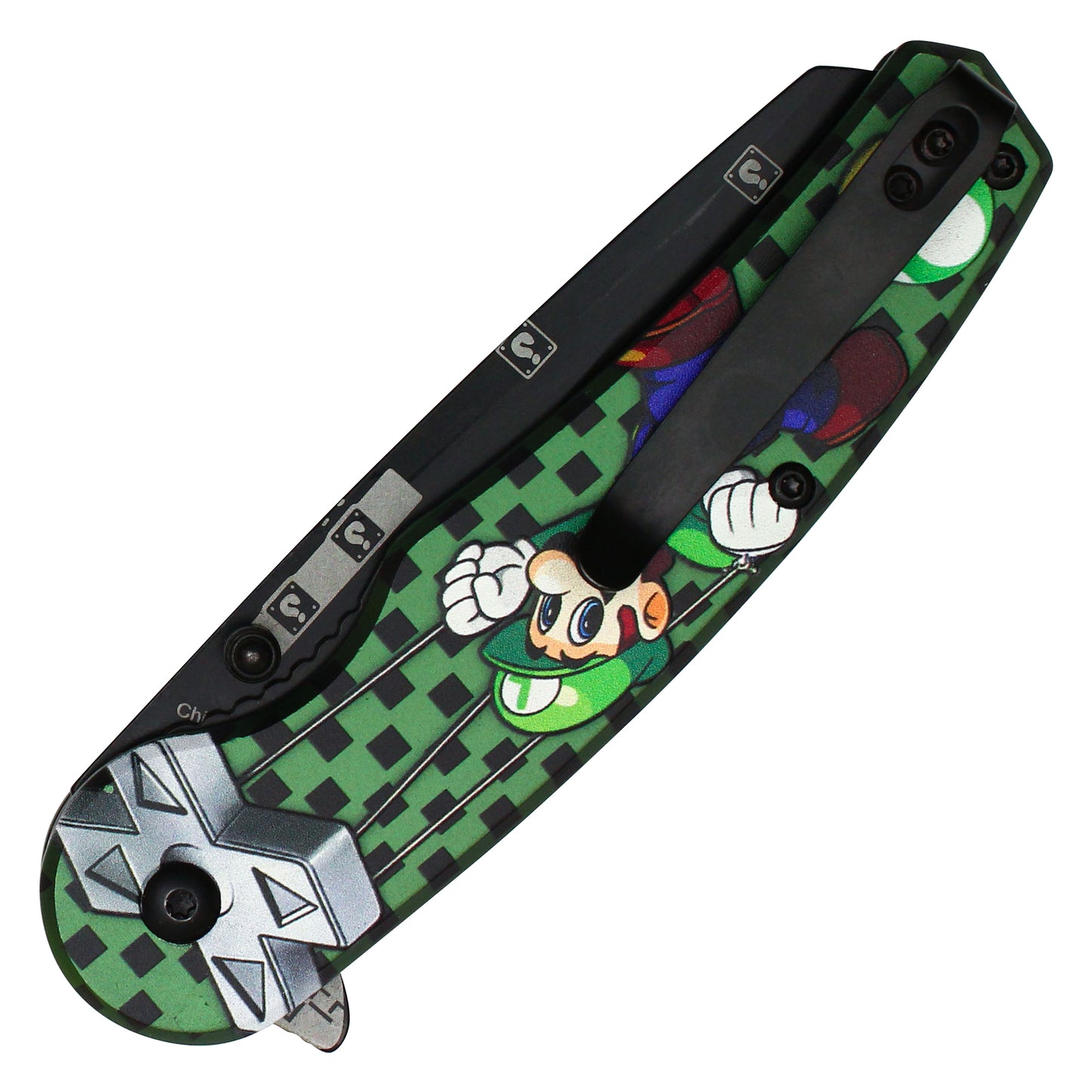 Super Mario Bros - 8" Green Luigi D-Pad | Spring Assisted Pocket Knife