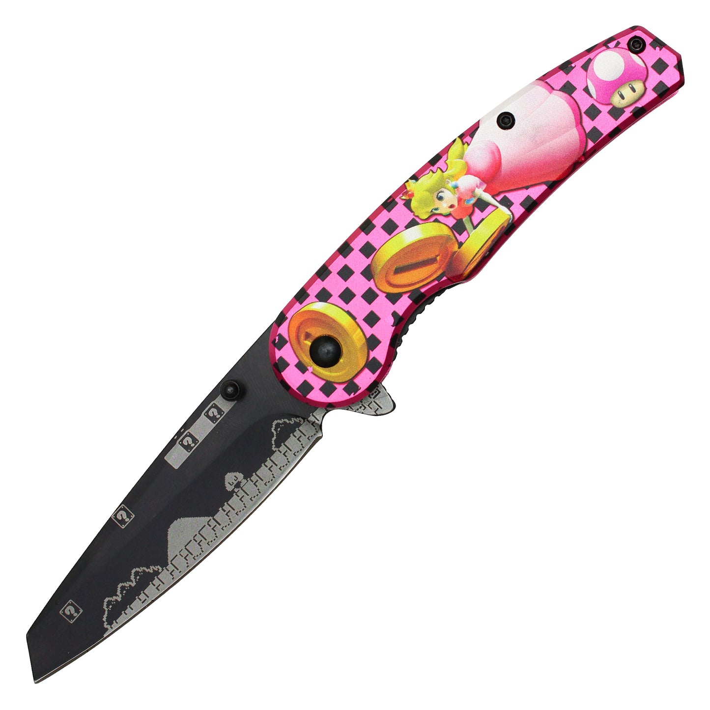Super Mario Bros - 8" Pink Princess Peach | Spring Assisted Pocket Knife