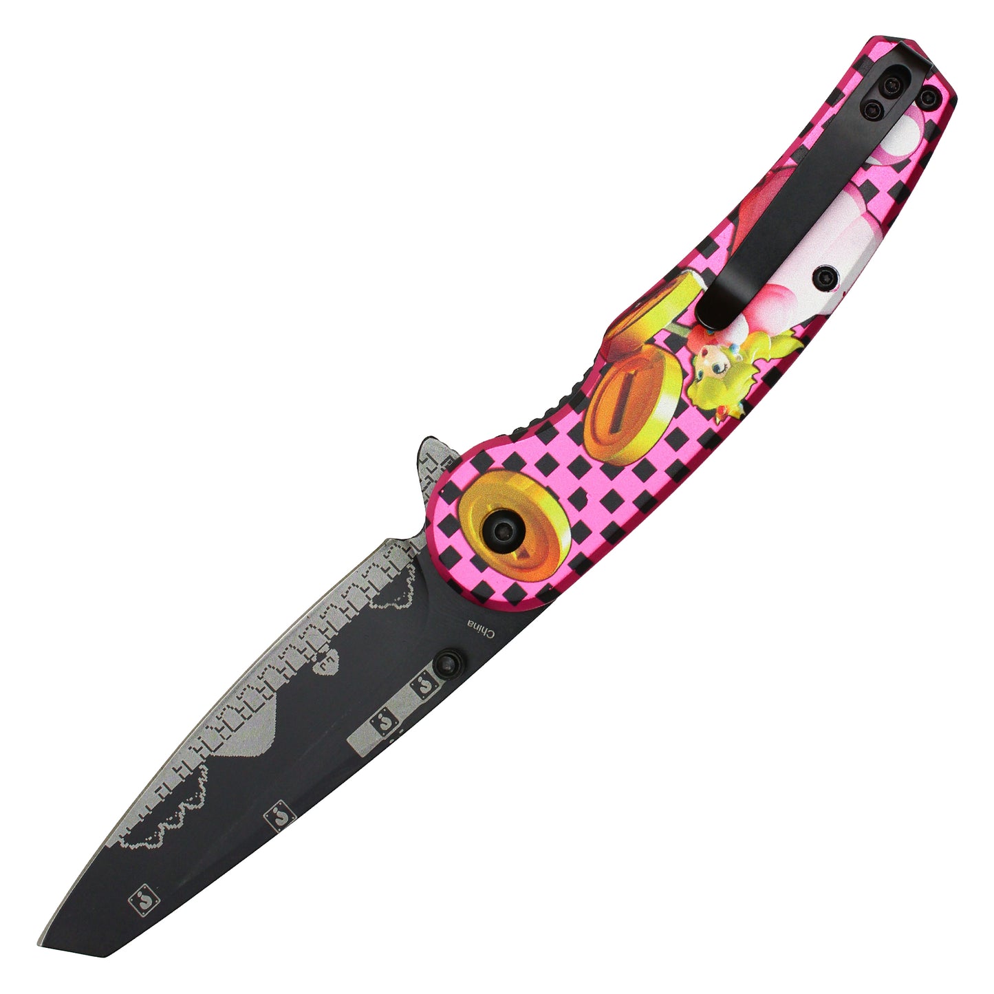 Super Mario Bros - 8" Pink Princess Peach | Spring Assisted Pocket Knife