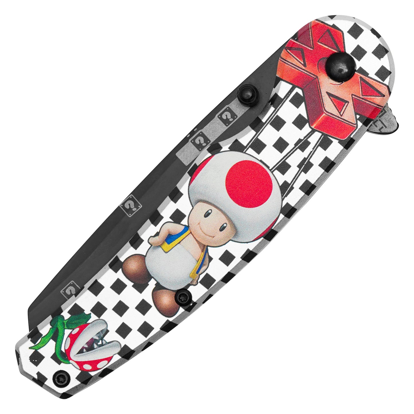 Super Mario Bros - 8" Checkered D-Pad Toad | Spring Assisted Pocket Knife