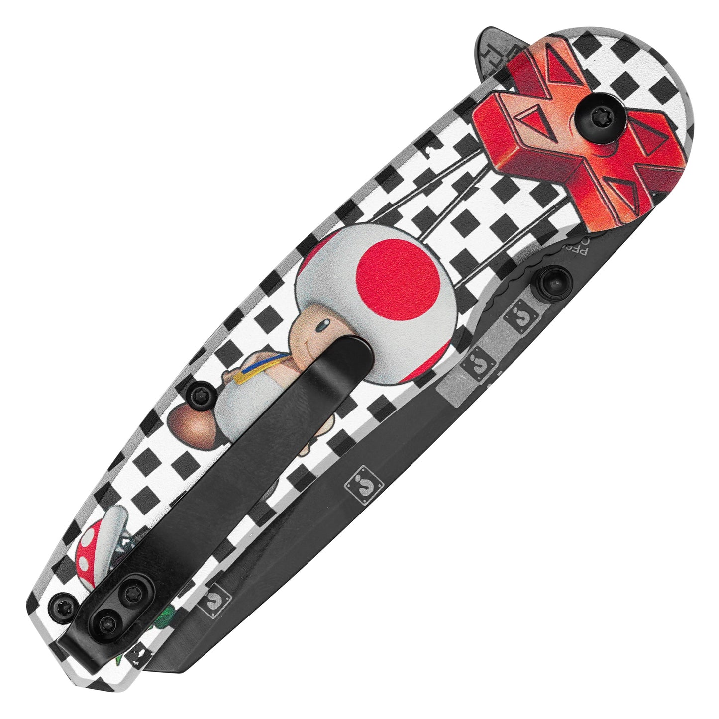 Super Mario Bros - 8" Checkered D-Pad Toad | Spring Assisted Pocket Knife