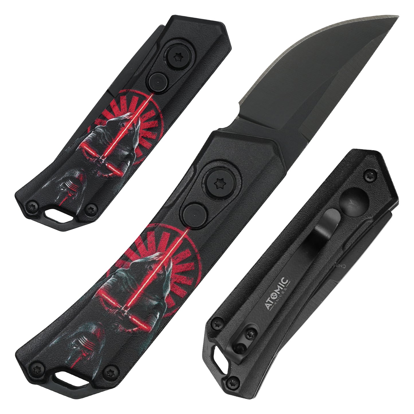 Atomic Knives - 5.25" Star Wars - Darth Vader | Push Button Pocket Knife