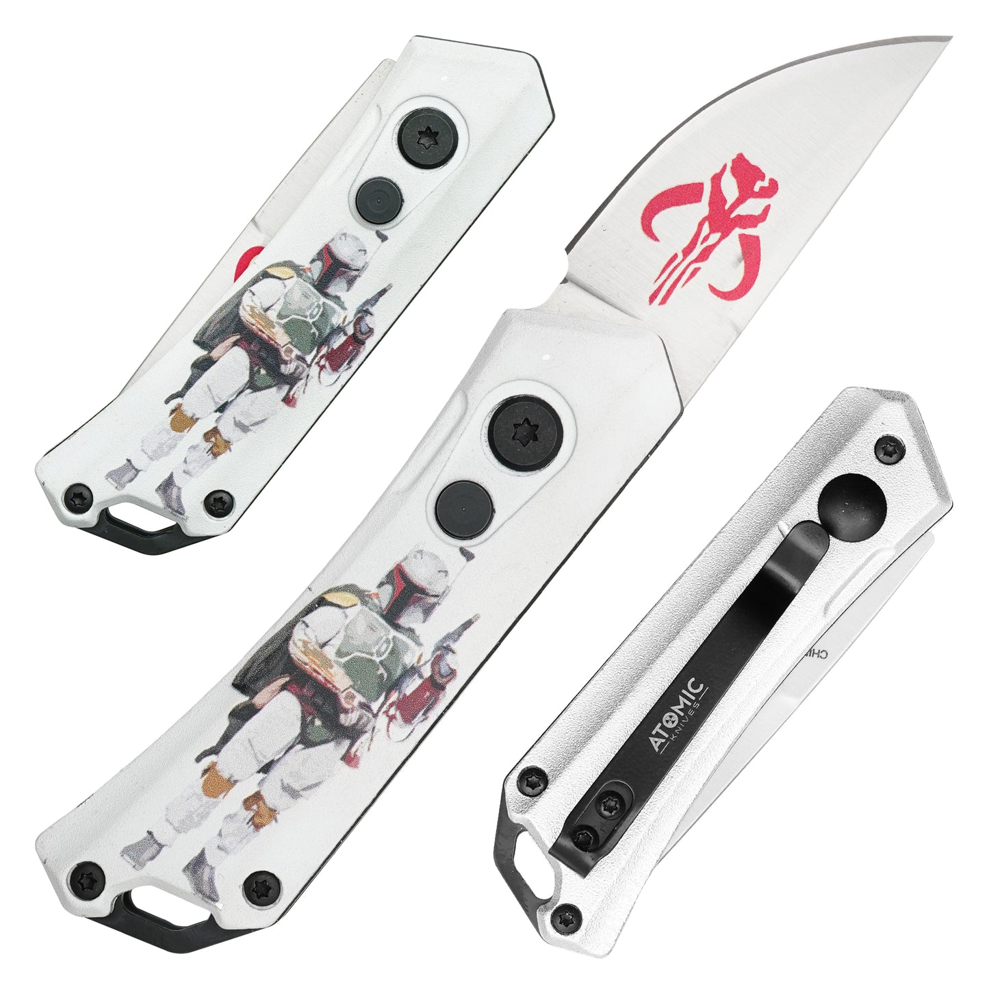 Atomic Knives - 5.25" Star Wars - Boba Fett | Push Button Pocket Knife