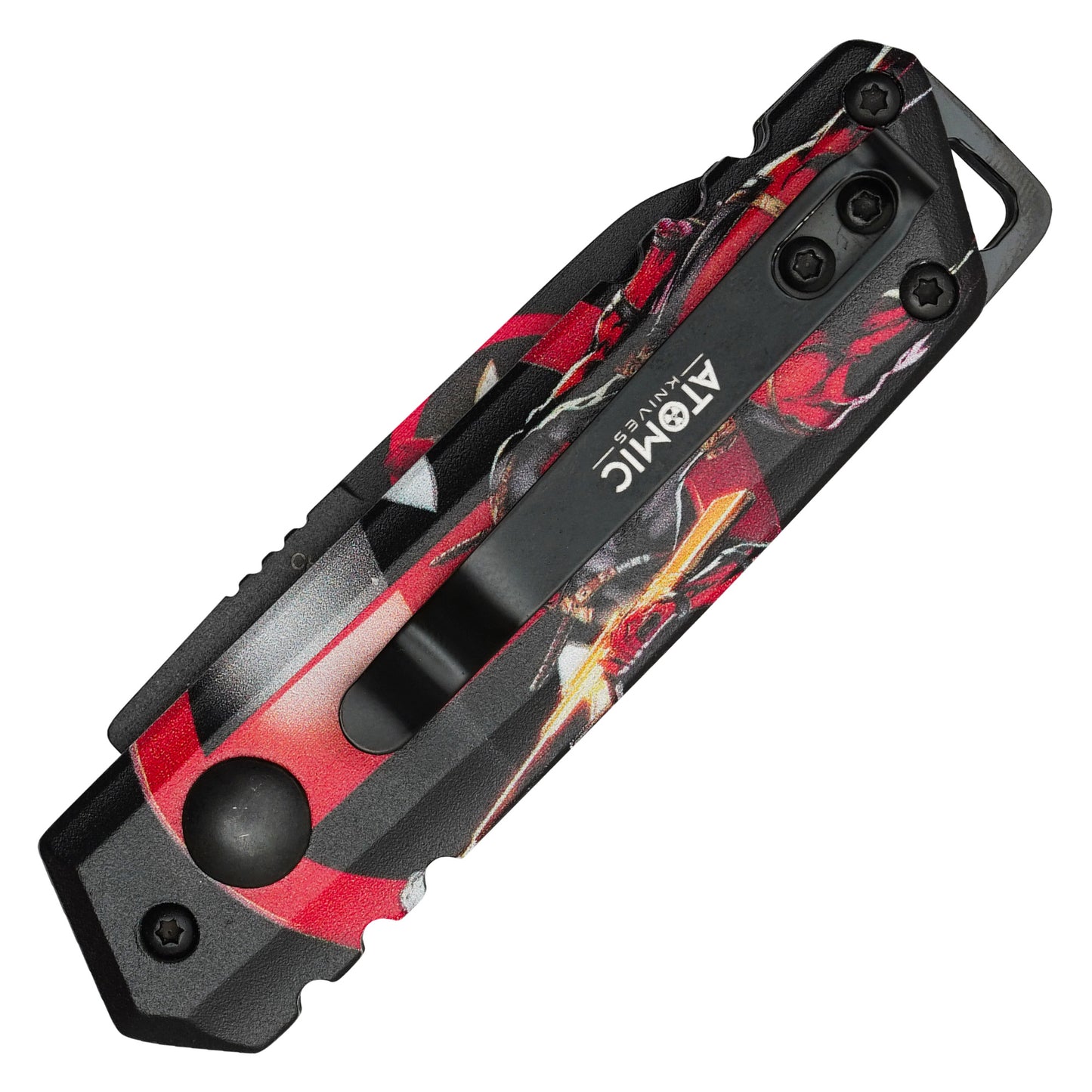Atomic Knives - 5” Deadpool | Push Button Pocket Knife