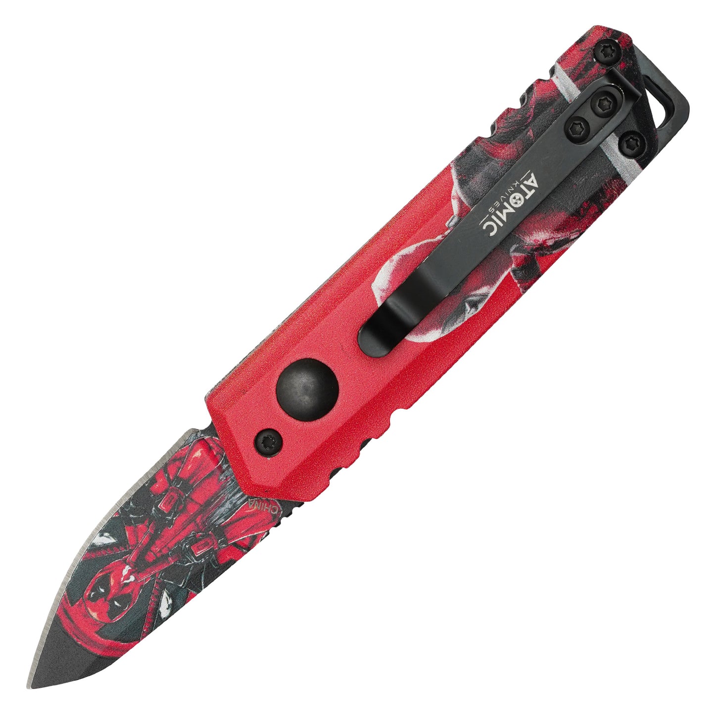 Atomic Knives - 5” Deadpool | Push Button Pocket Knife