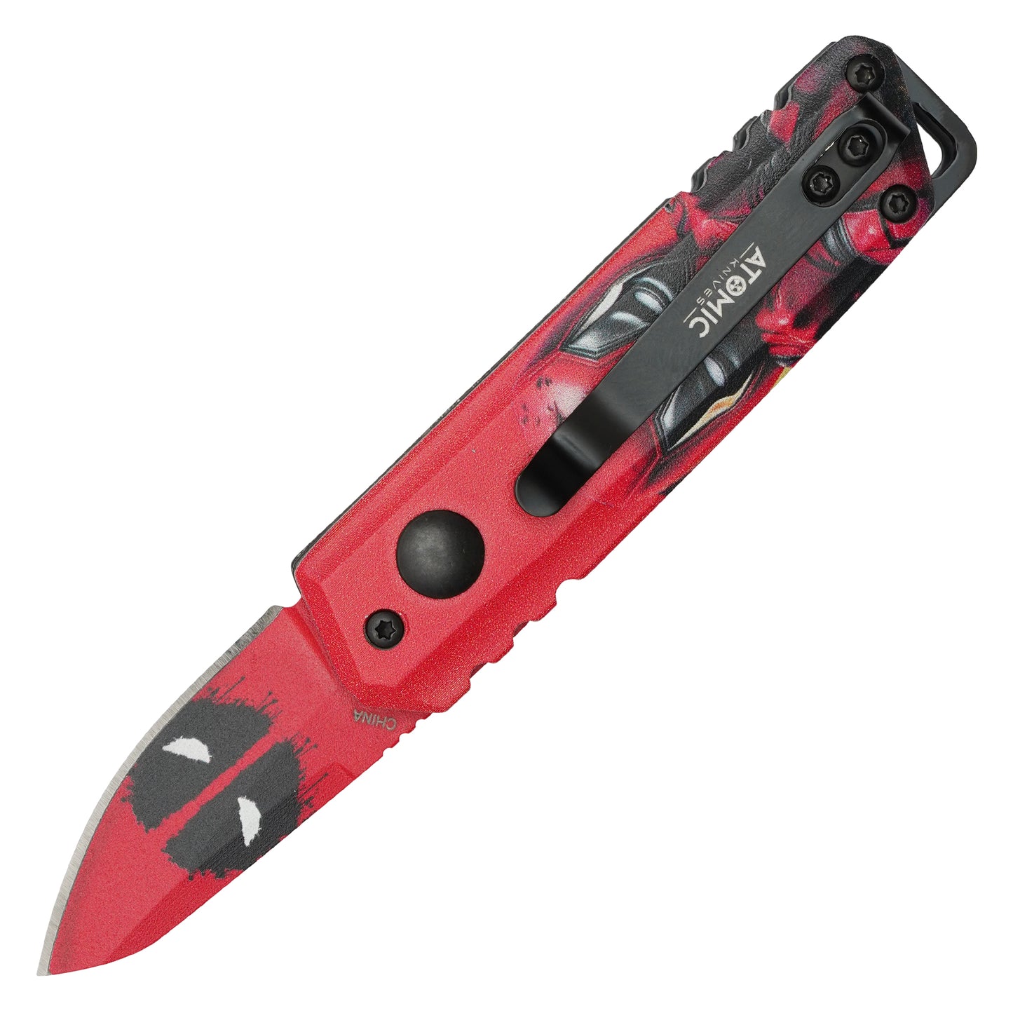 Atomic Knives - 5” Deadpool | Push Button Pocket Knife