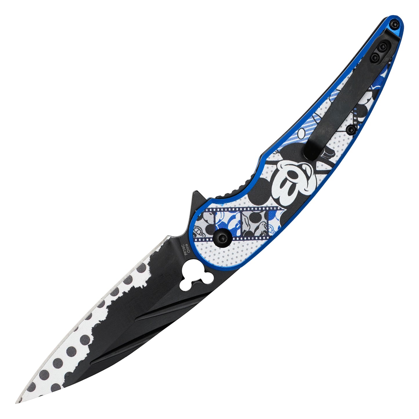 Mickey Mouse - 7.75" Blue Mickey | Spring Assisted Pocket Knif