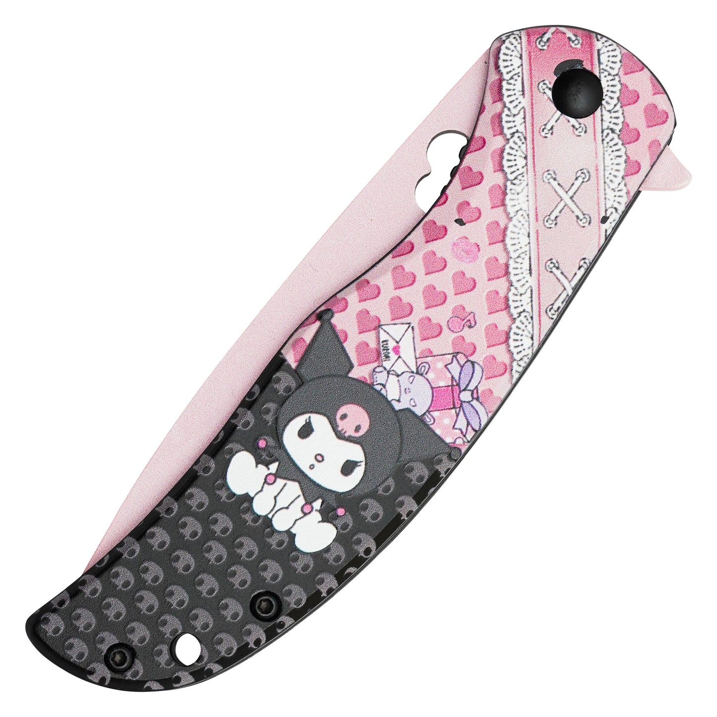 Sanrio - 8.25" Pink & Black Kuromi | Spring Assisted Pocket Knife