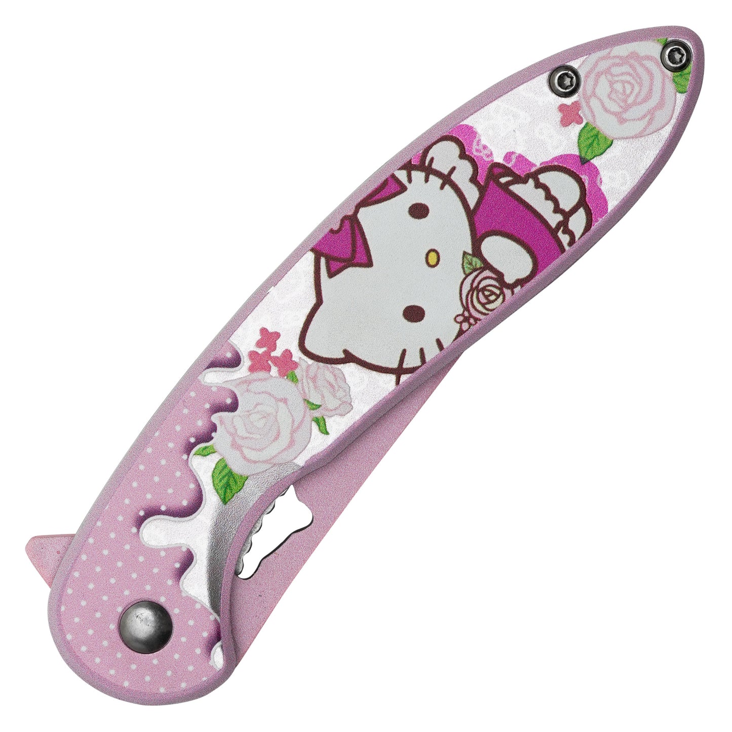 Hello Kitty - 8" Pink Frosted Kitty | Spring Assisted Pocket Knife