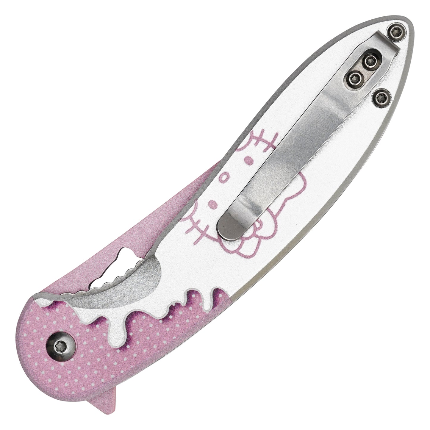 Hello Kitty - 8" Pink Frosted Kitty | Spring Assisted Pocket Knife