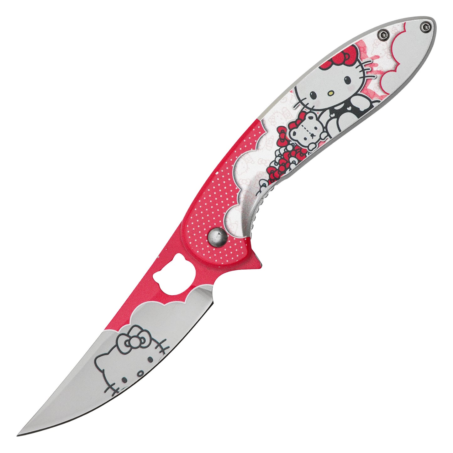 Hello Kitty - 8" Red Polka Dot Kitty | Spring Assisted Pocket Knife