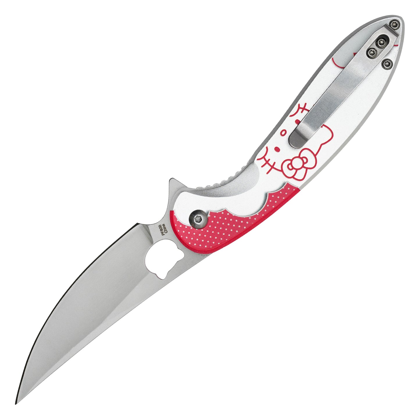 Hello Kitty - 8" Red Polka Dot Kitty | Spring Assisted Pocket Knife