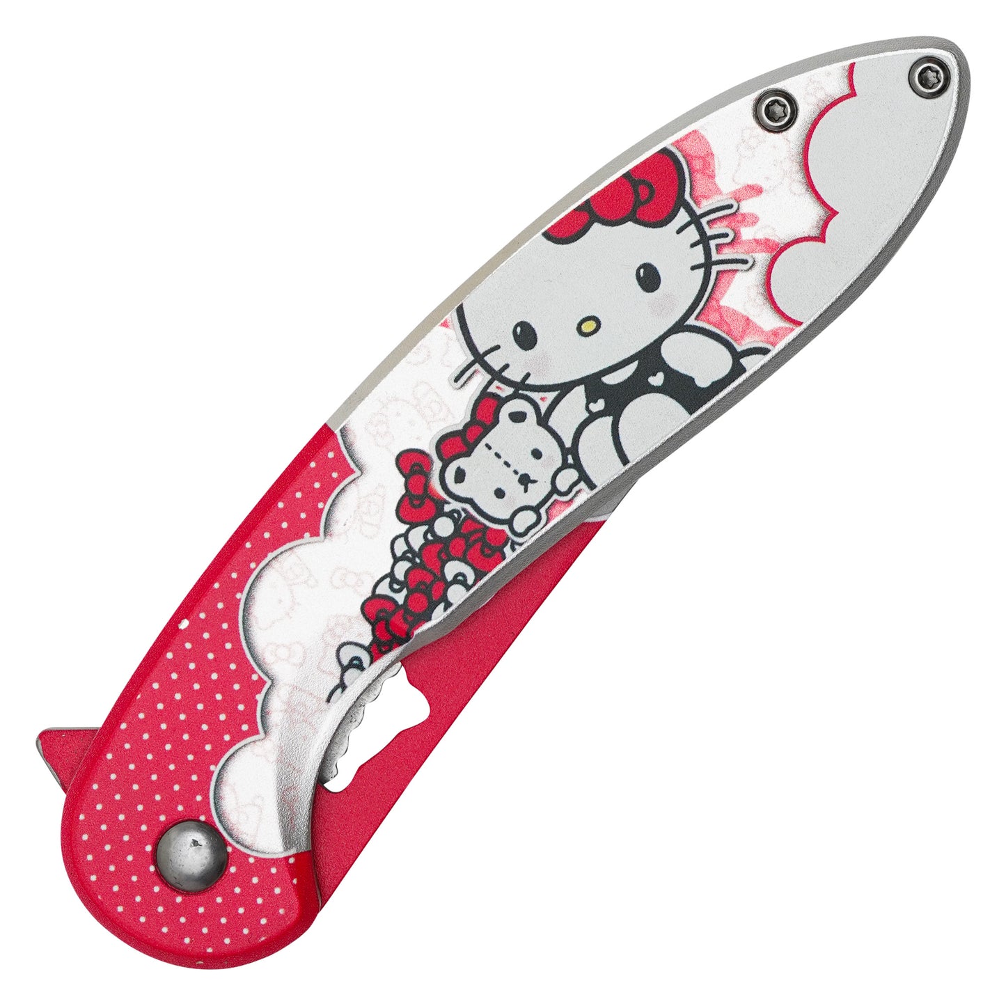 Hello Kitty - 8" Red Polka Dot Kitty | Spring Assisted Pocket Knife