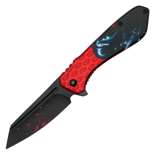 Scream - 7.75” Red Ghostface | Spring Assisted Pocket Knife