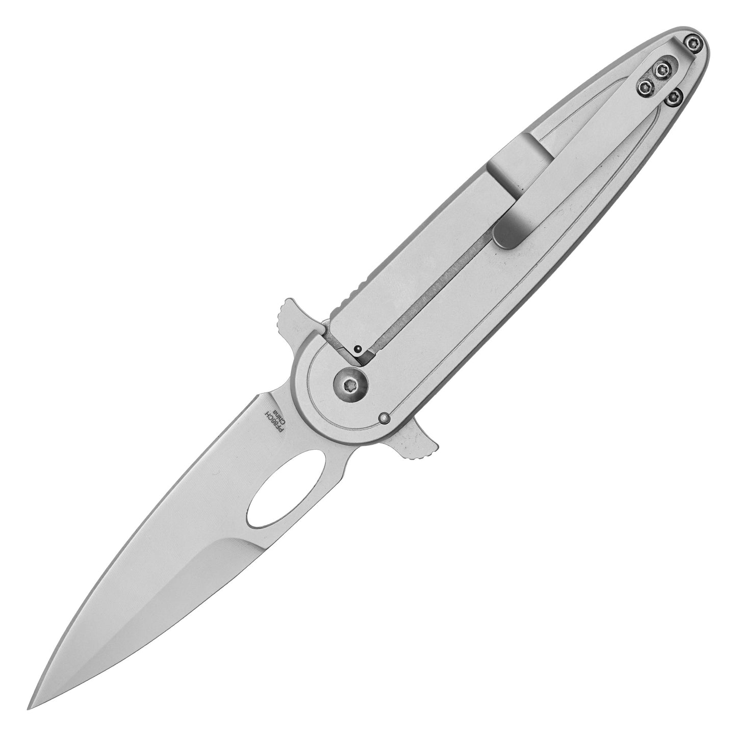 7.75” Silver Bitcoin | Spring Assisted Pocket Knife