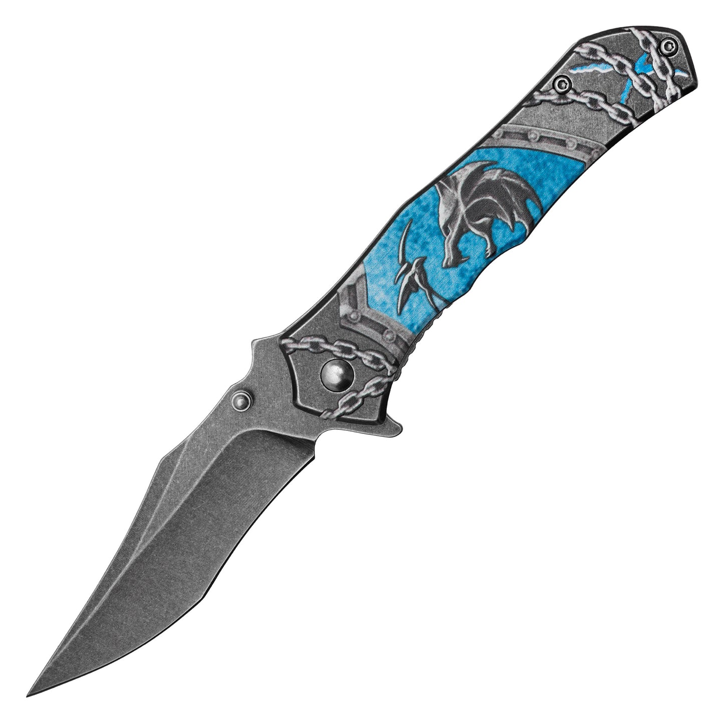 The Witcher 3 - 8” Stonewashed Wolf | Spring Assisted Pocket Knife