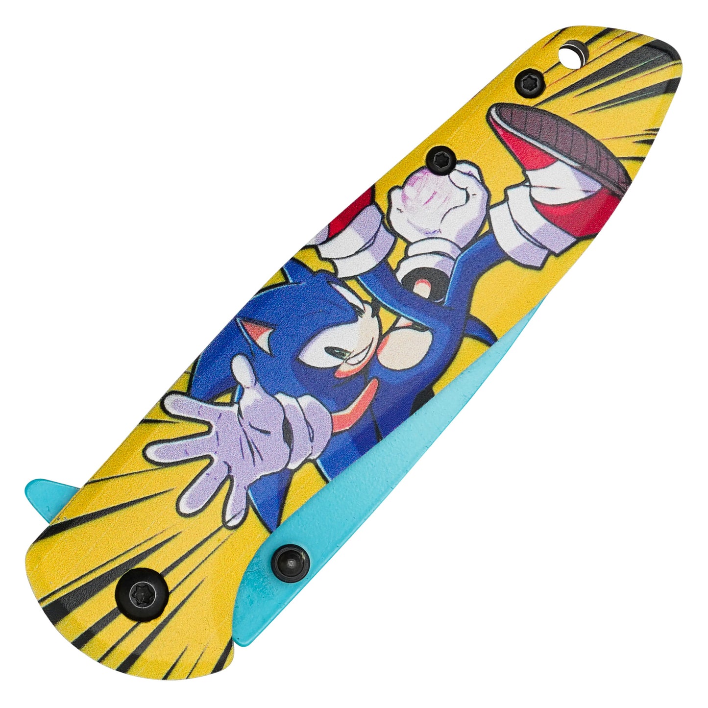 Sonic The Hedgehog - 7.75" Blue & Gold Sonic | Spring Assisted Pocket Knife