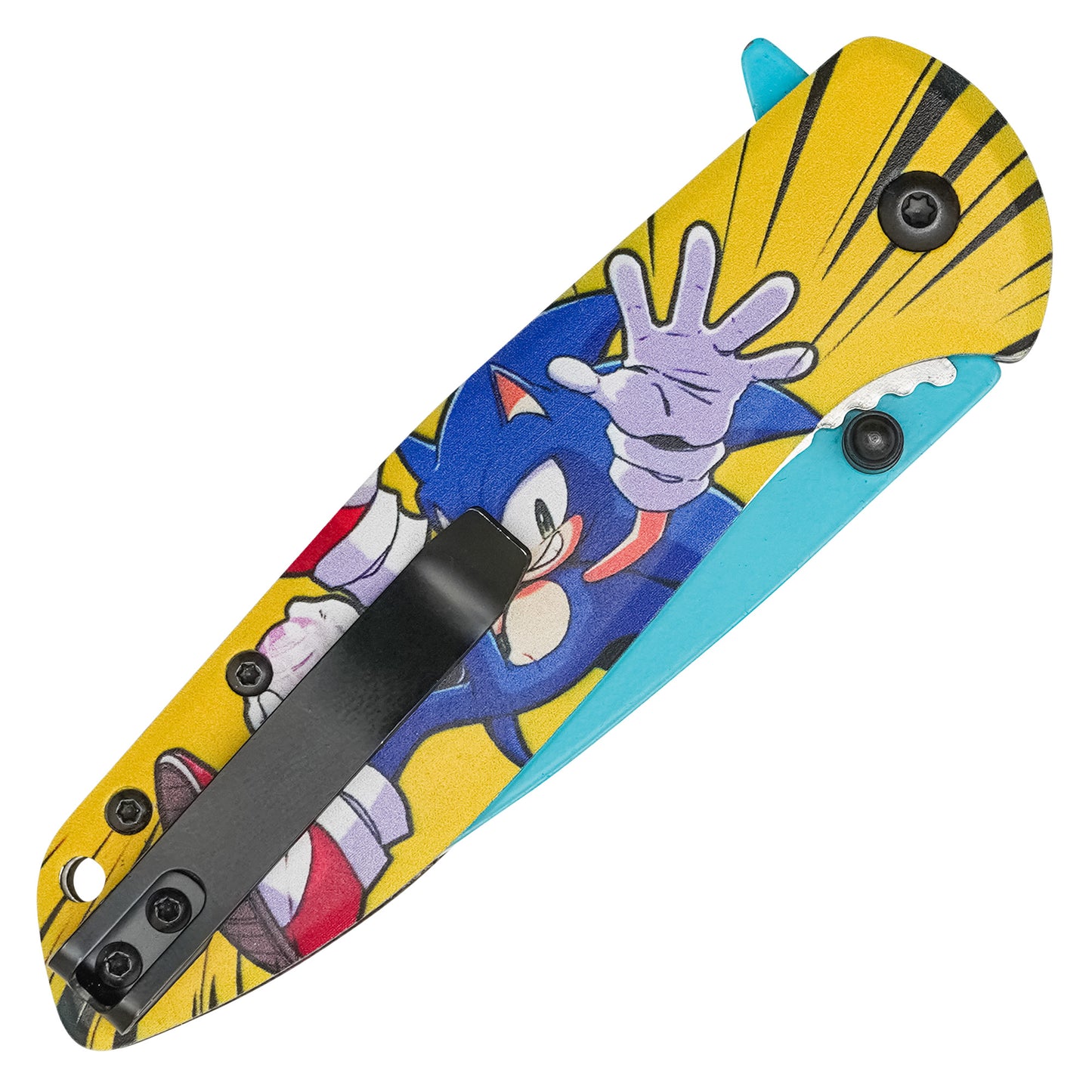 Sonic The Hedgehog - 7.75" Blue & Gold Sonic | Spring Assisted Pocket Knife