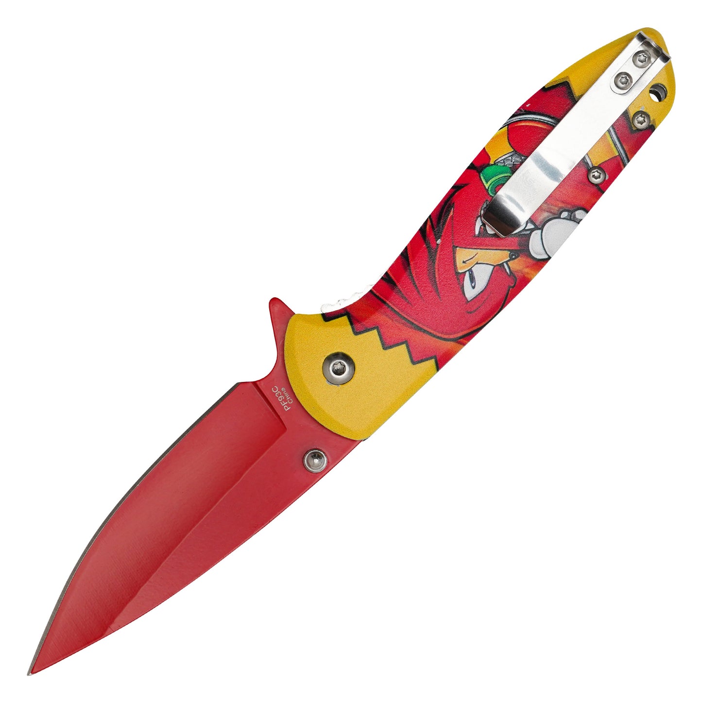 Sonic The Hedgehog - 7.75" “Knuckles” Red & Yellow | Spring Assisted Pocket Knife
