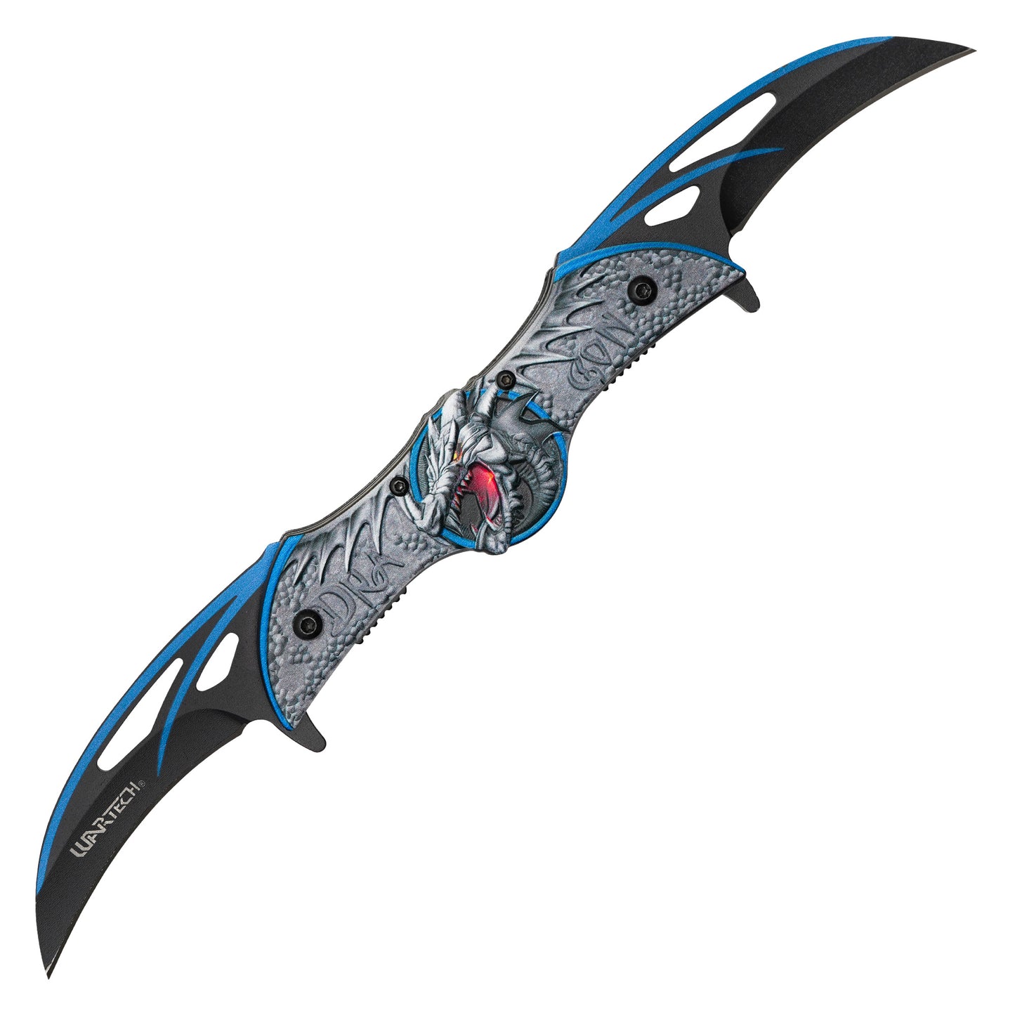 Wartech - 10.5" Dual Blade Blue Dragon | Spring Assisted Pocket Knife