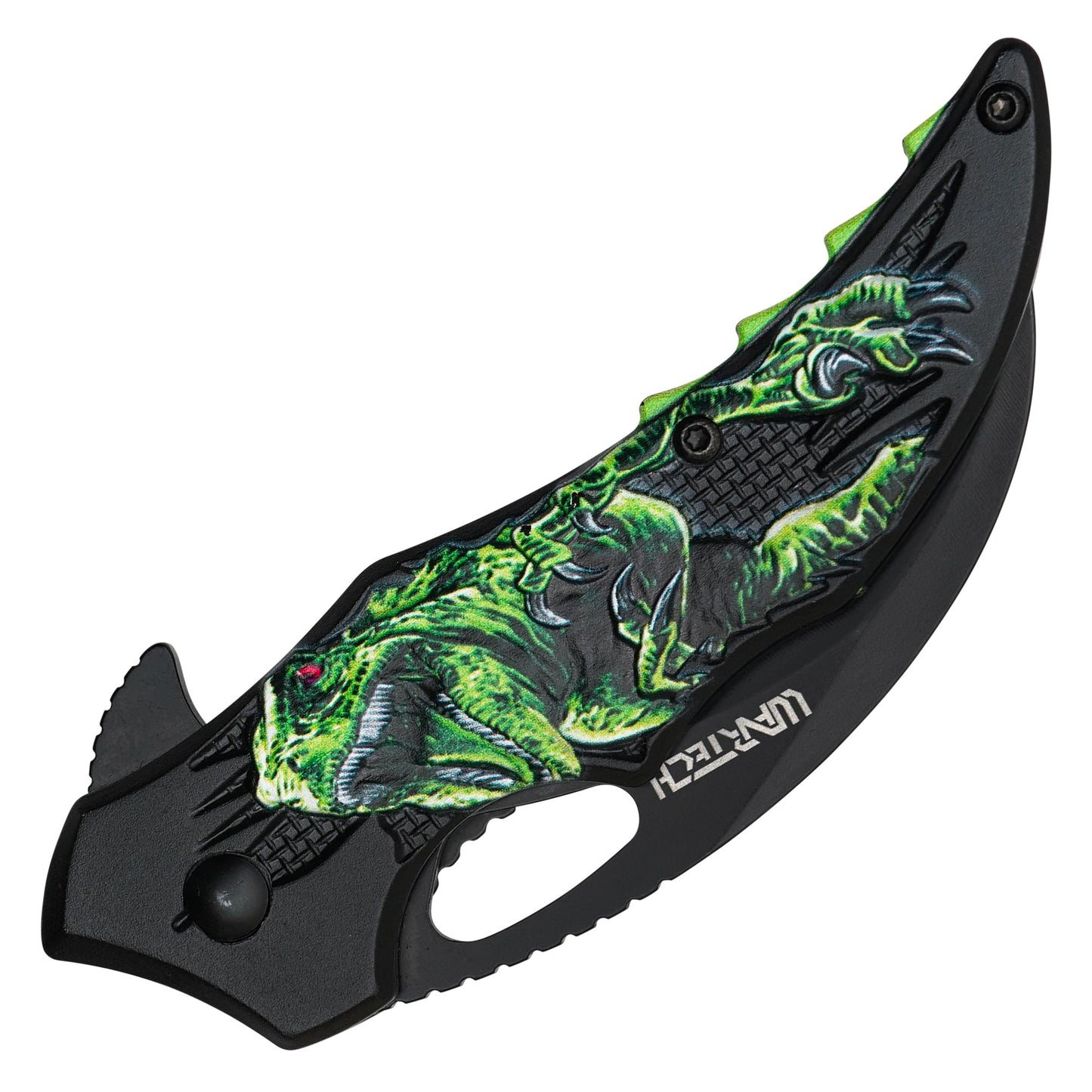 Wartech - 7" Green T-Rex | Spring Assisted Pocket Knife