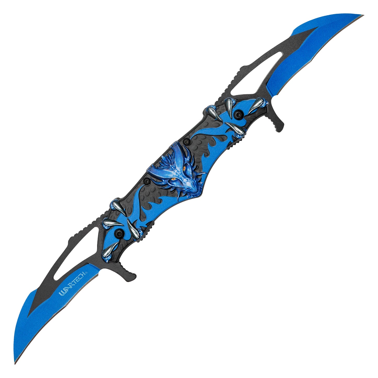 Wartech - 11” Blue Dragon Wings | Spring Assisted Pocket Knife