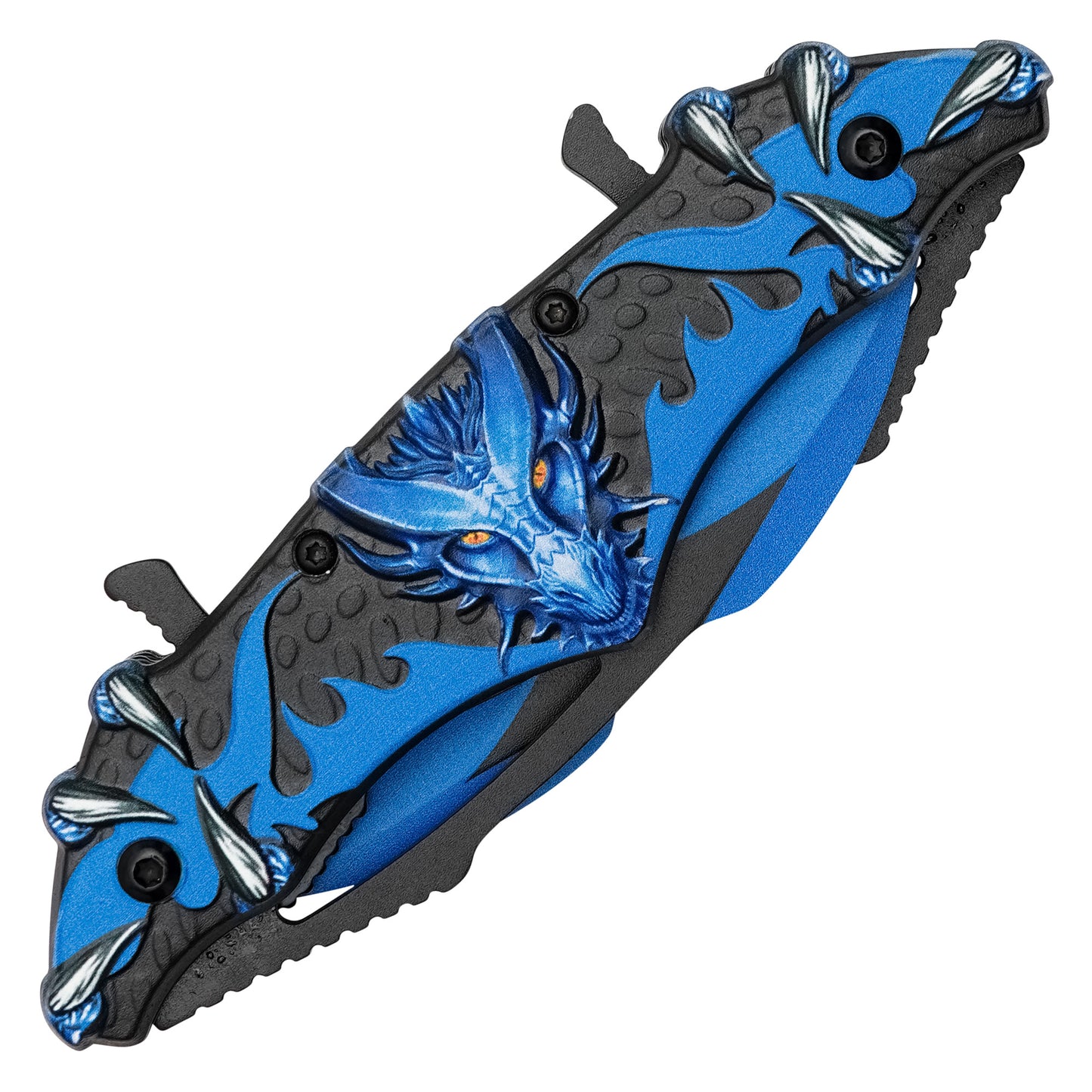 Wartech - 11” Blue Dragon Wings | Spring Assisted Pocket Knife
