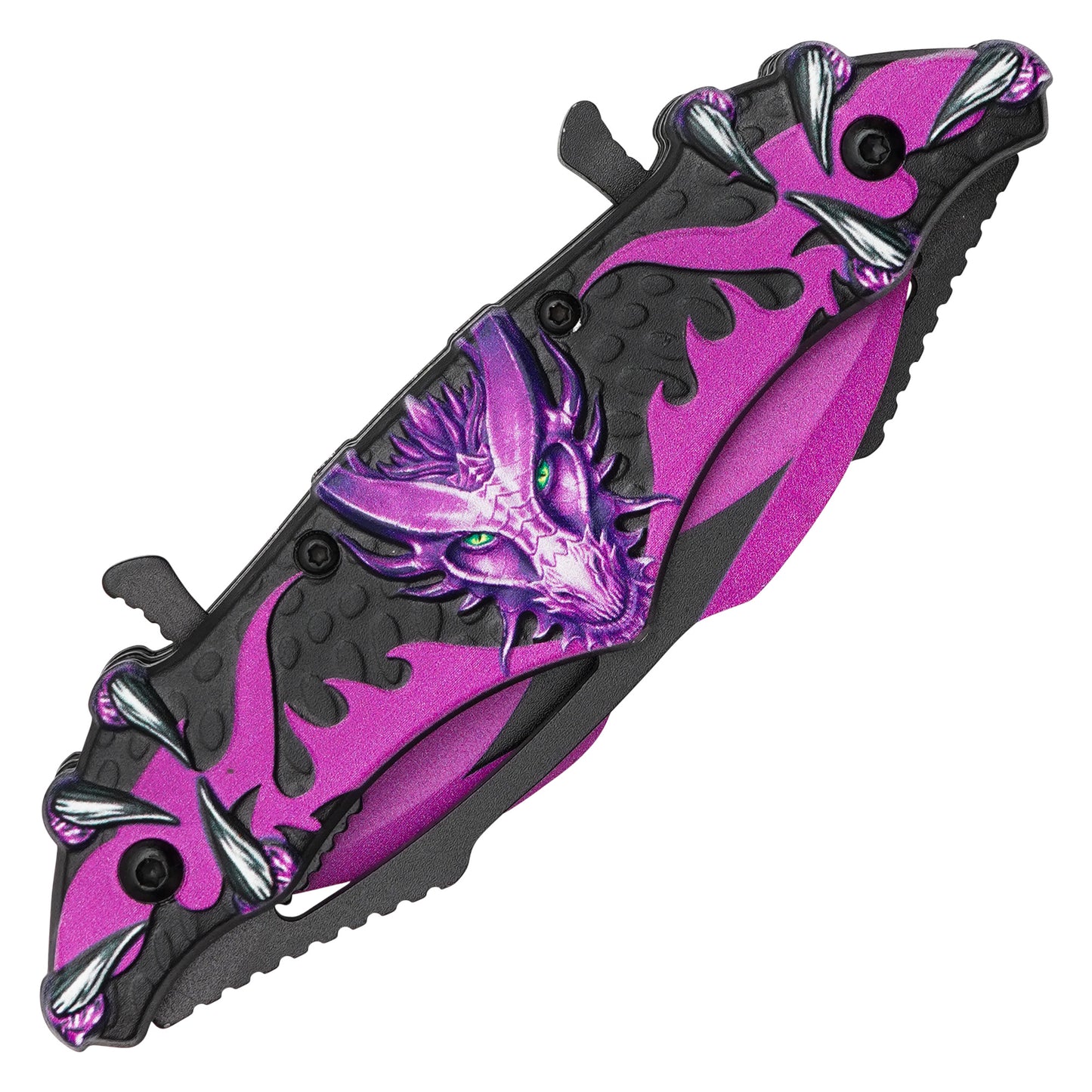 Wartech - 11” Purple Dragon Wings | Spring Assisted Pocket Knife
